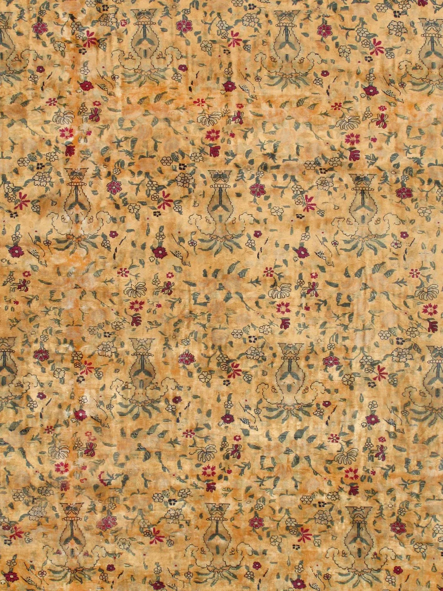 Antique Agra Camel/Burgundy Rug - 16'1"x29'8" - 2