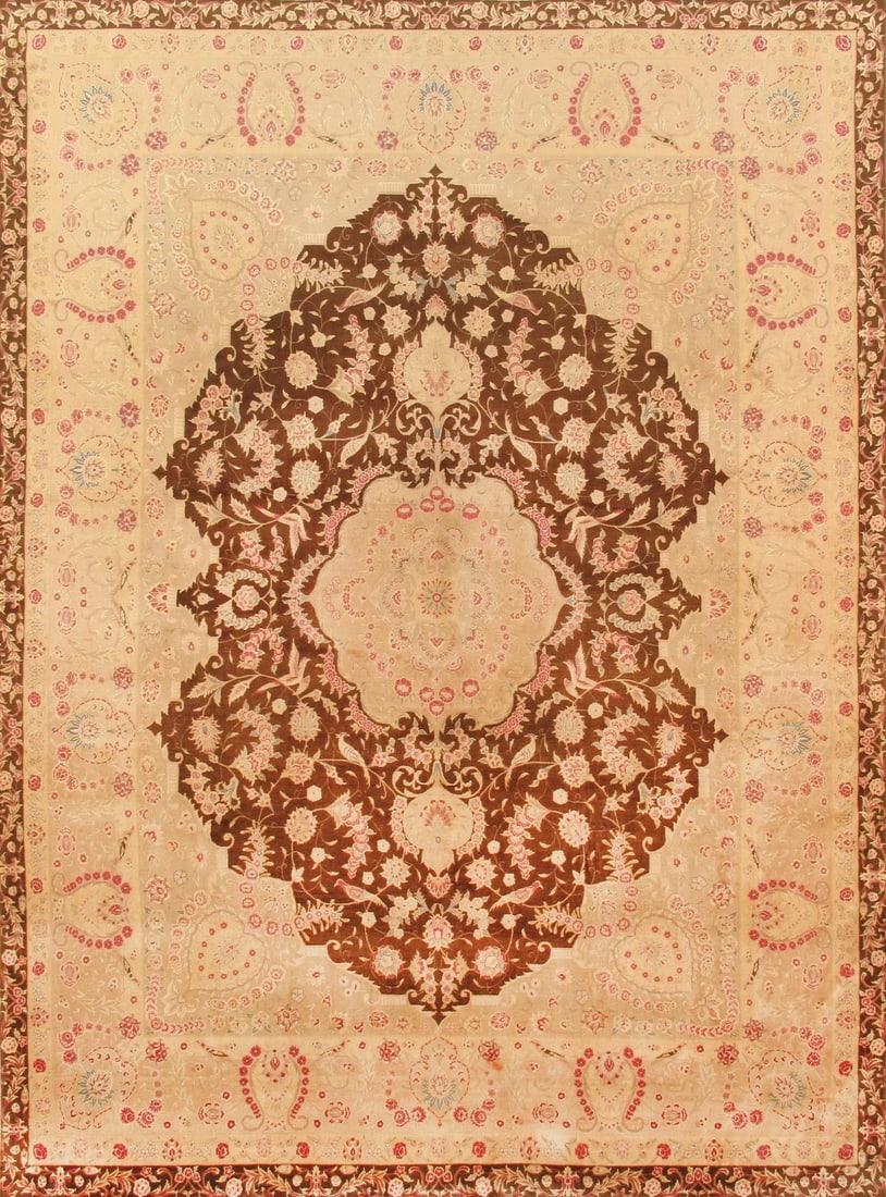 Pasargad Tabriz Silk & Wool Rug - 8' 7" X 11' 4": Tabriz Design rugs are distinguished by their excellent weave and by their remarkable adherence to the classical traditions of rug design. Add a magnificent accent to your home with the Tabriz Floral