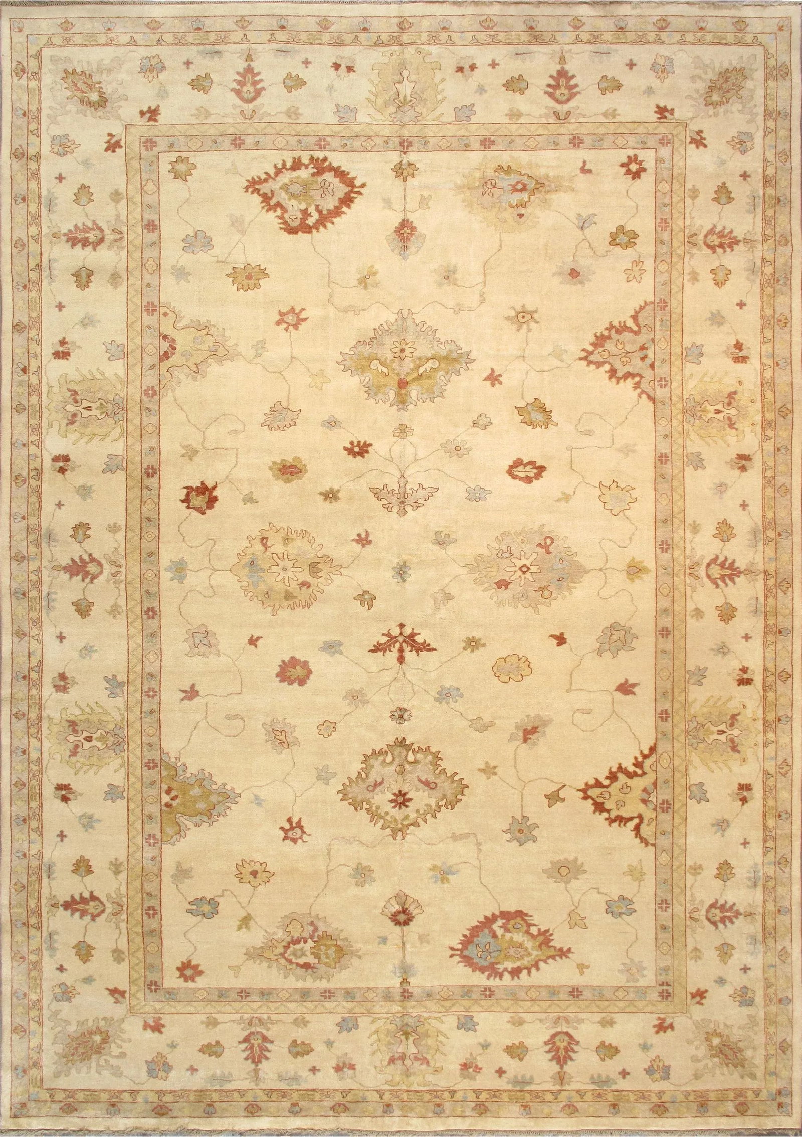 Oushak Collection Wool Area Rug-12' 1" X 17' 2", Ivory - 7