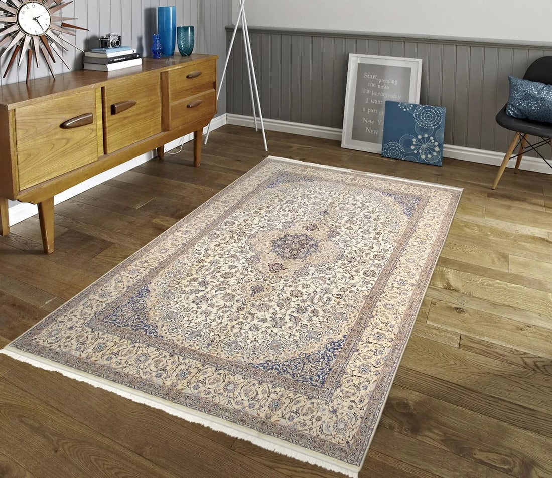 Pasargad Nain Silk & Wool Rug - 8' 6" X 12' 0" - 6
