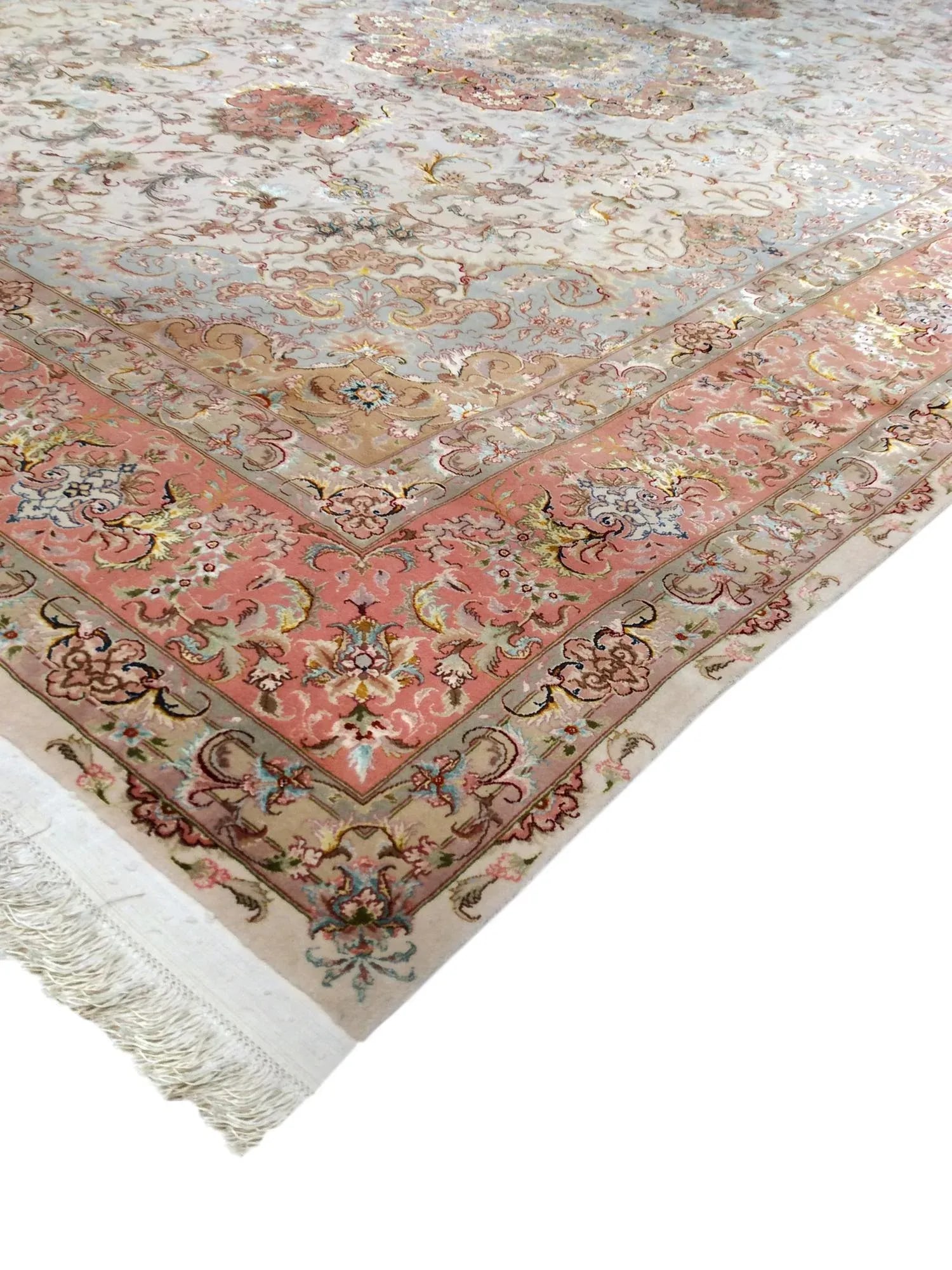 Pasargad Home Tabriz Silk & Wool Area Rug, 8' 2" X 11' 8", Ivory - 4