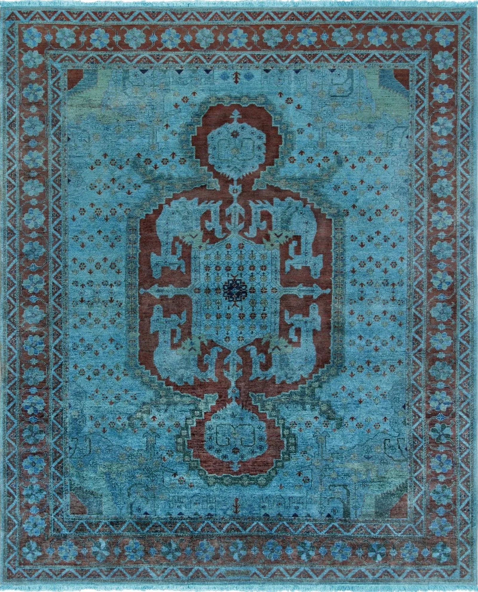 Pasargad Home Overdye Lamb's Wool Area Rug, 8' 3" X 10' 0", Blue - 4