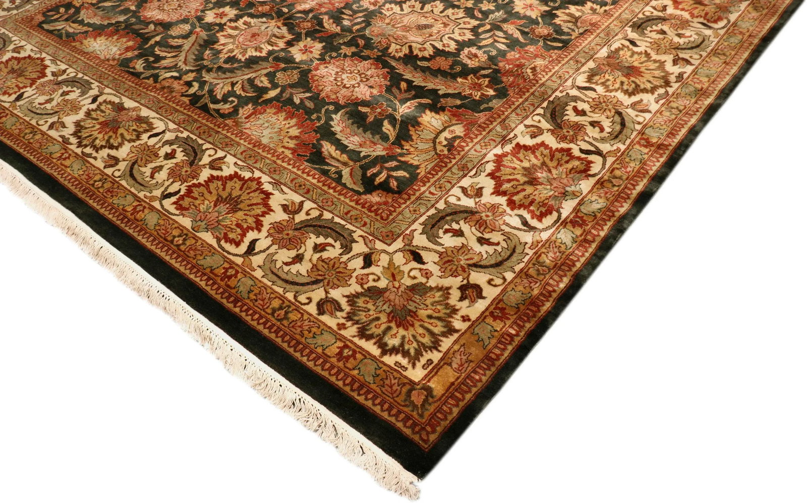 Pasargad Home Agra Lamb's Wool Area Rug, 10' 2" X 14' 0", Green - 4