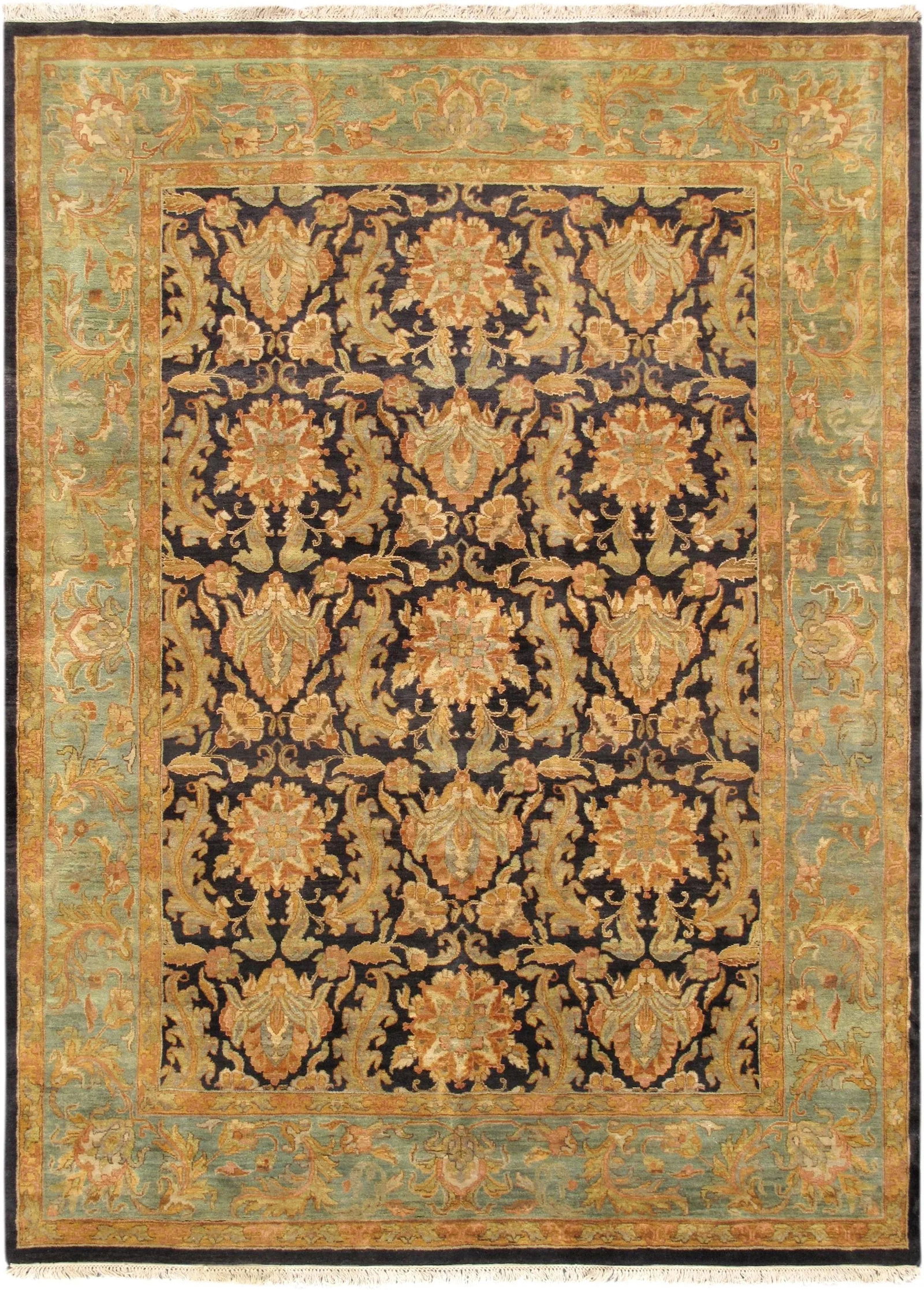 Pasargad Home Agra Lamb's Wool Area Rug, 9' 0" X 12' 5", Navy - 6