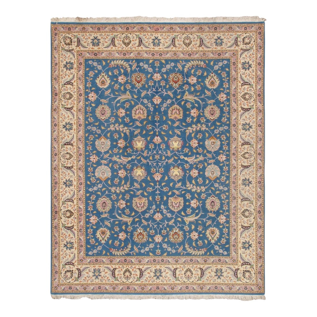 Pasargad Home Tabriz Silk & Wool Area Rug, 6' 7" X 8' 6", Blue: Tabriz Design rugs are distinguished by their excellent weave and by their remarkable adherence to the classical traditions of rug design. Add a magnificent accent to your home with the Tabriz Collect