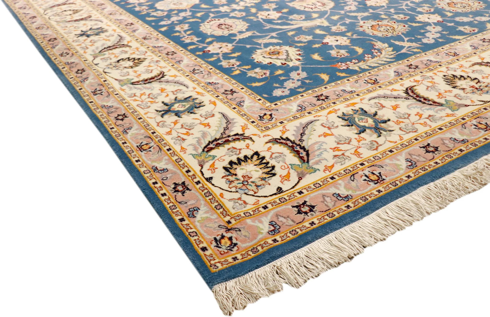 Pasargad Home Tabriz Silk & Wool Area Rug, 6' 7" X 8' 6", Blue - 3