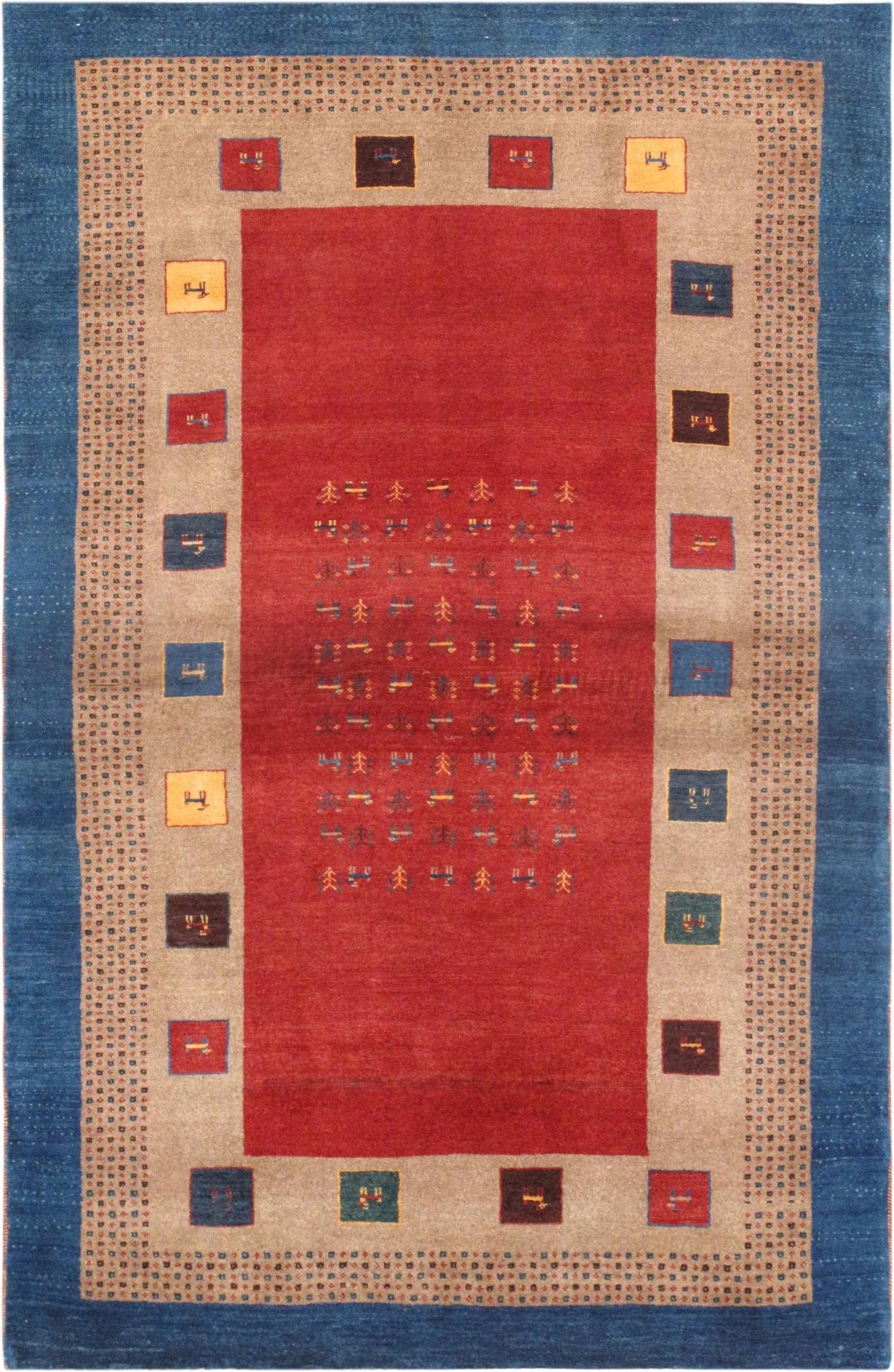 Pasargad Home Gabbeh Lamb's Wool Area Rug, 3'11" X 6' 3", Red - 4