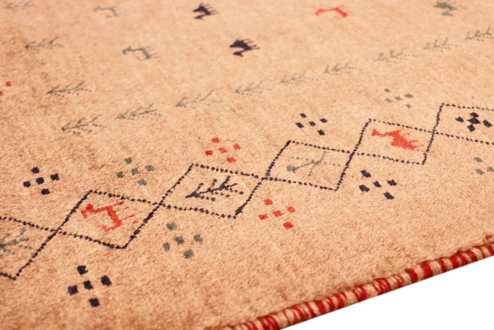 Pasargad Home Gabbeh Lamb's Wool Area Rug, 3' 4" X 4'10", Brown - 3