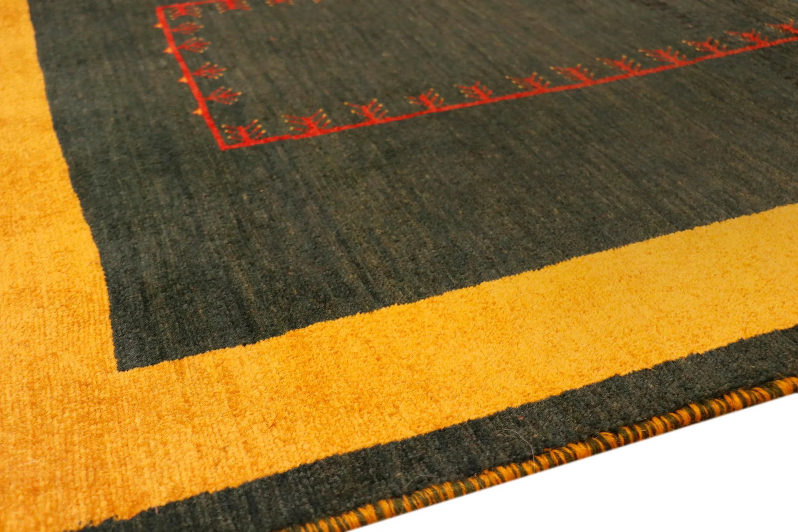 Pasargad Home Gabbeh Lamb's Wool Area Rug, 3' 4" X 5' 1", Green - 2