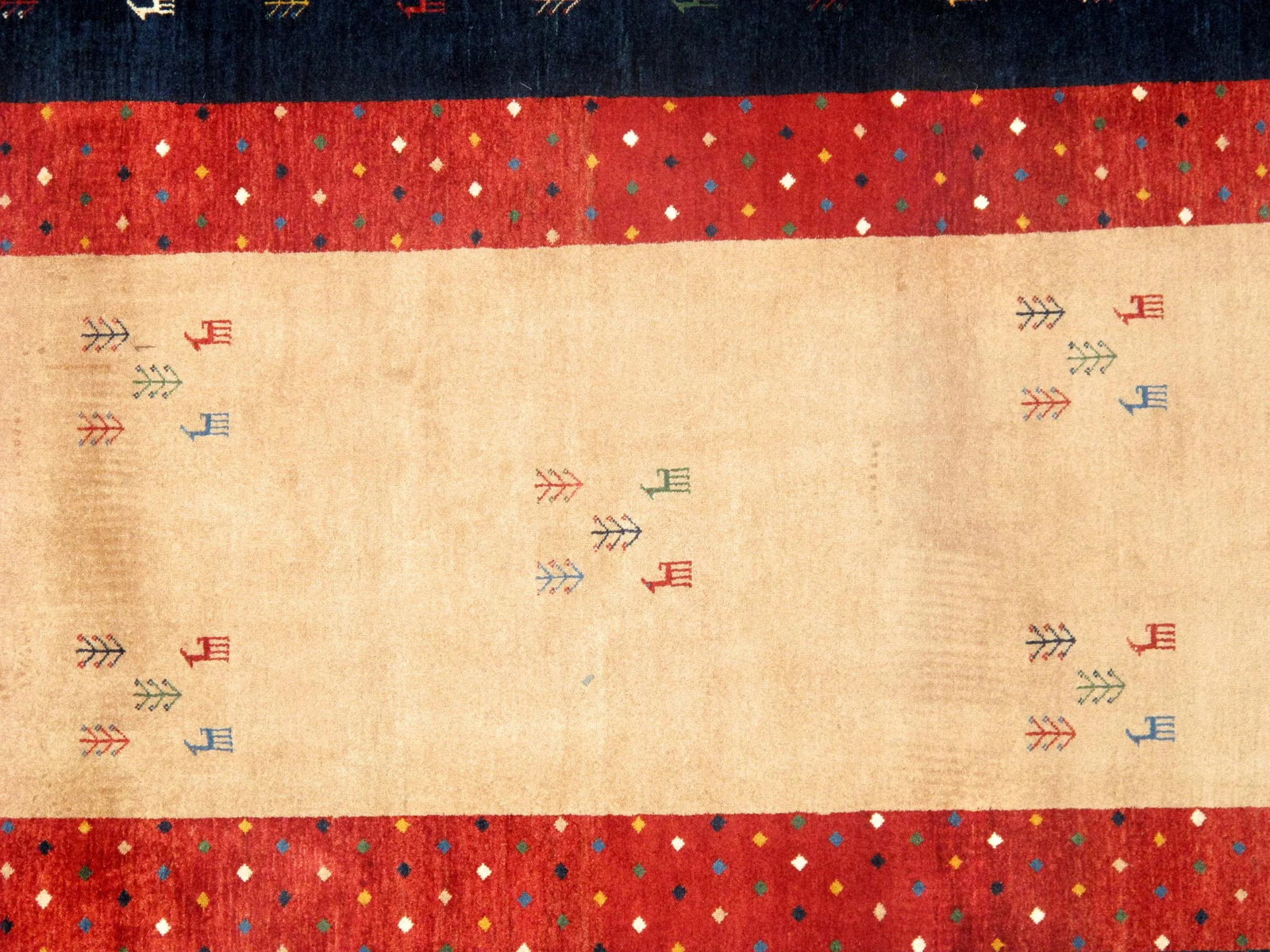 Pasargad Home Gabbeh Lamb's Wool Area Rug, 4' 4" X 7' 0", Beige - 2