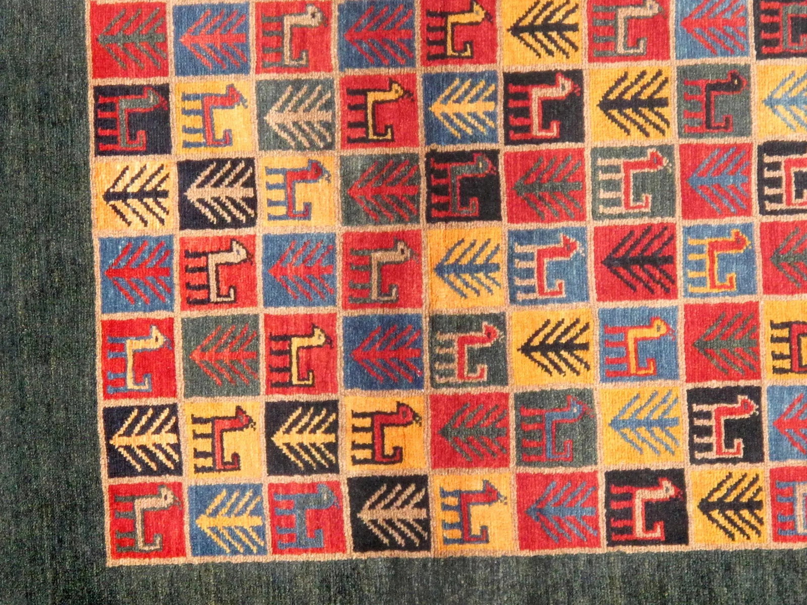 Pasargad Home Gabbeh Lamb's Wool Area Rug, 3' 3" X 5' 1", Green - 3