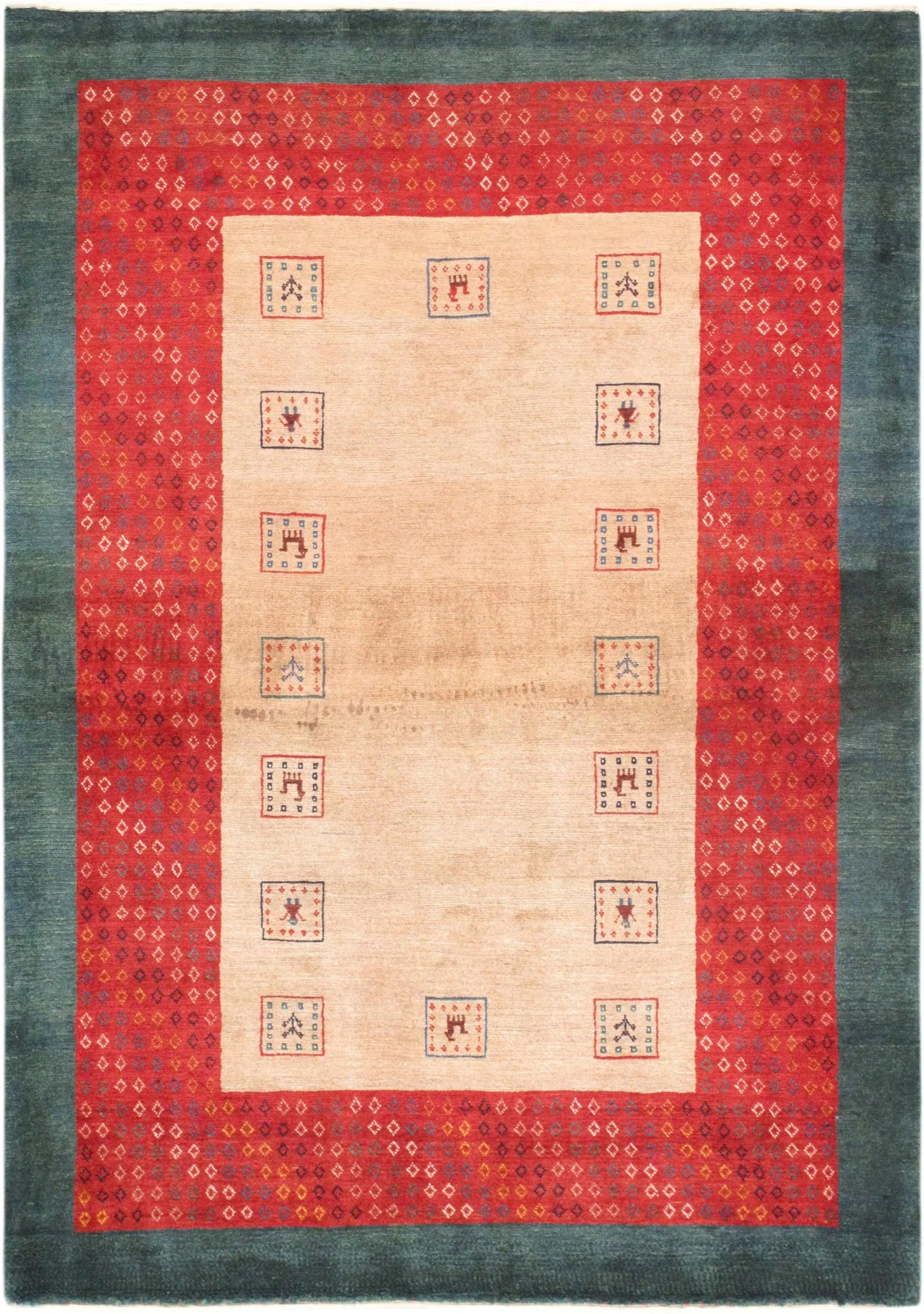 Pasargad Home Gabbeh Lamb's Wool Area Rug, 4' 3" X 5'11", Mocha - 4