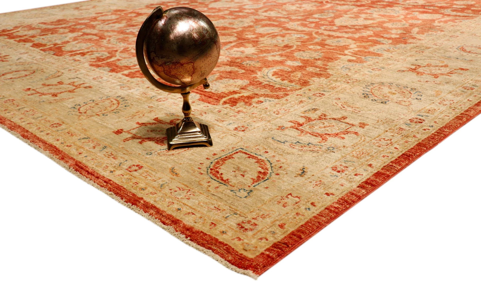 Pasargad Home Ferehan Lamb's Wool Area Rug, 8'10" X 11'11", Rust - 3