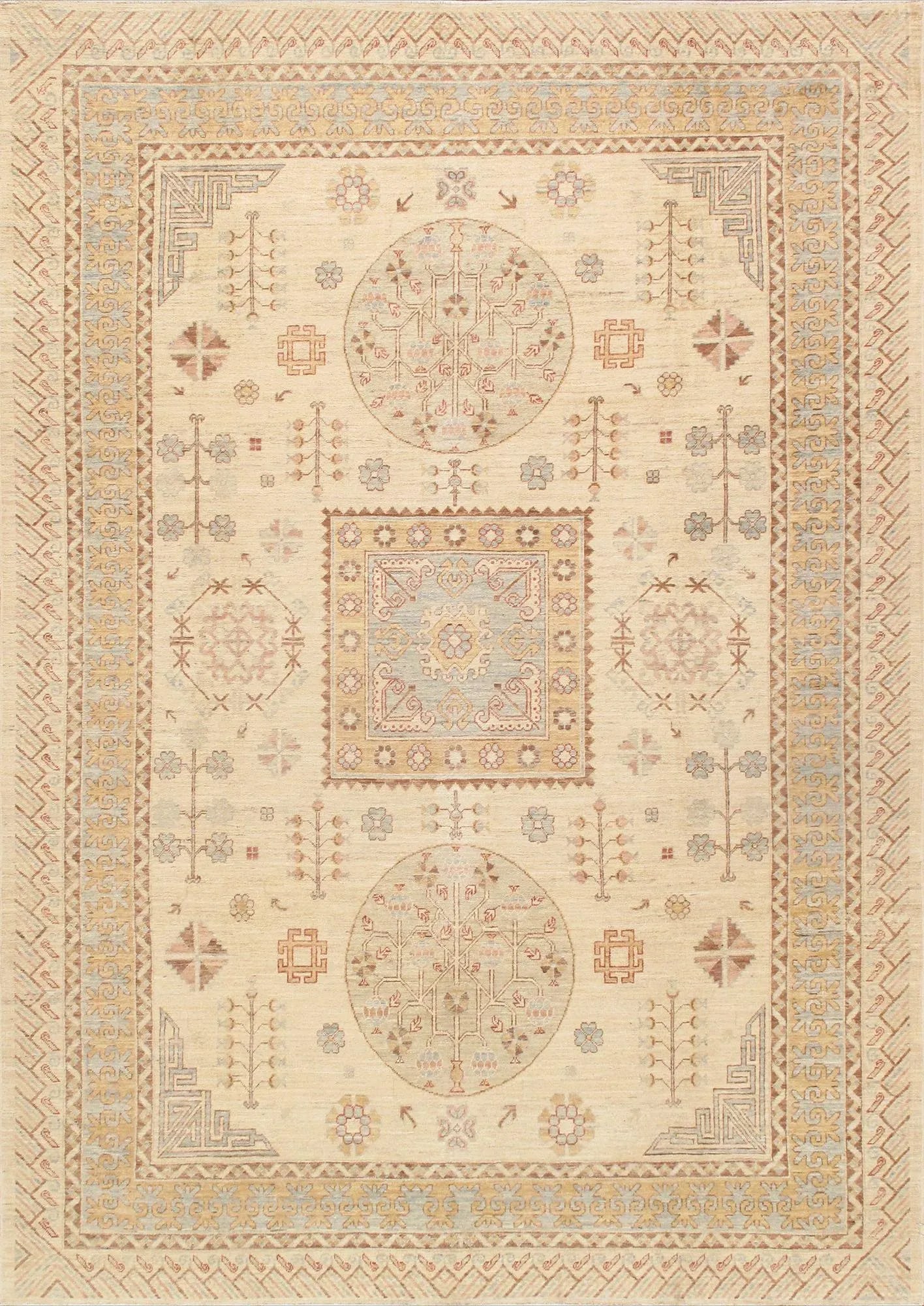 Pasargad Home Khotan Lamb's Wool Area Rug, 8' 4" X 11'10", Beige - 7