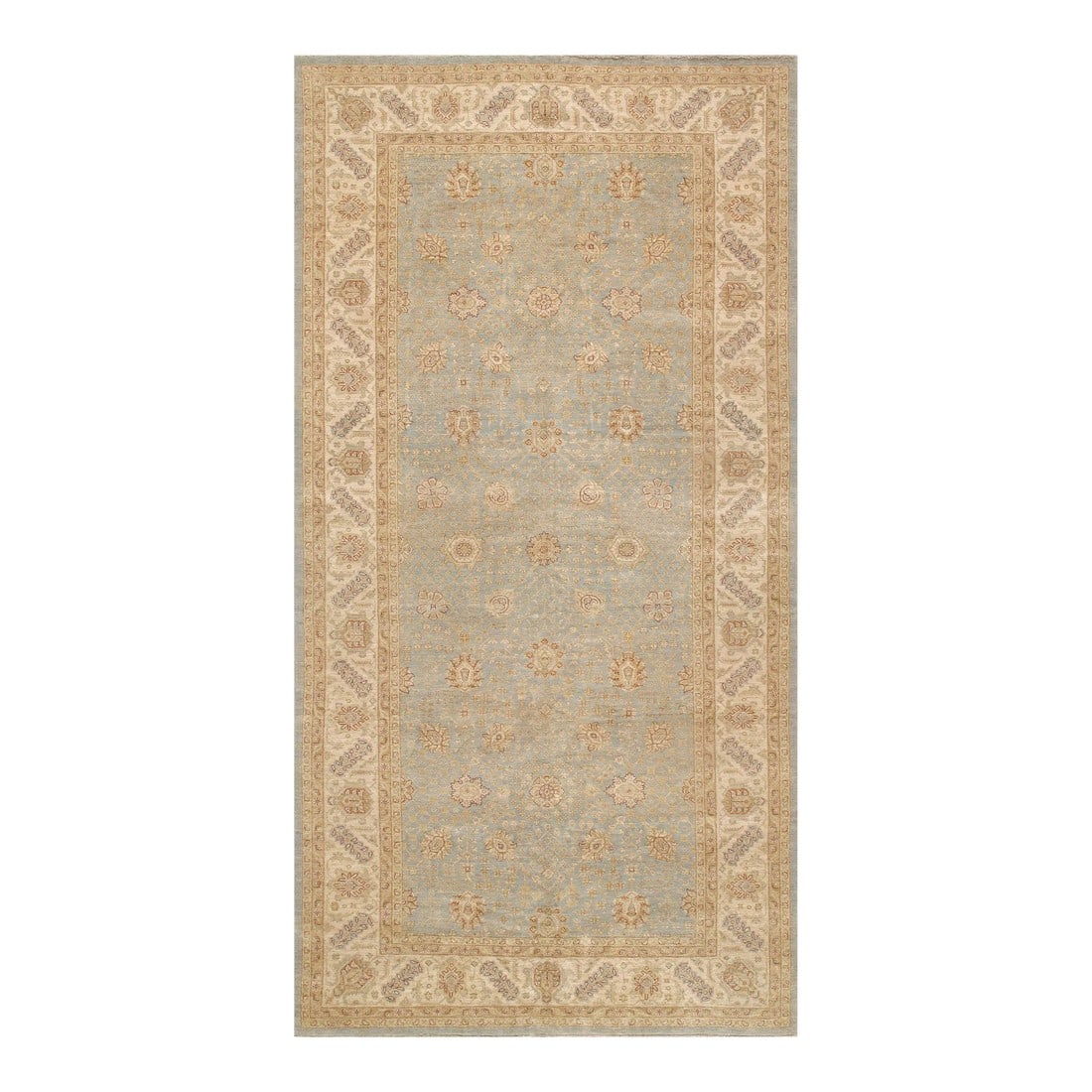 Pasargad Home Sultanabad Lamb's Wool Area Rug, 10' 2" X 19' 9", L. Blue: The brand Pasargad is the perfect blend of class and elegance. These rugs bring traditional sophistication to your home. These rugs feature 100% Premium Wool, hand-knotted into elegant designs, perfec