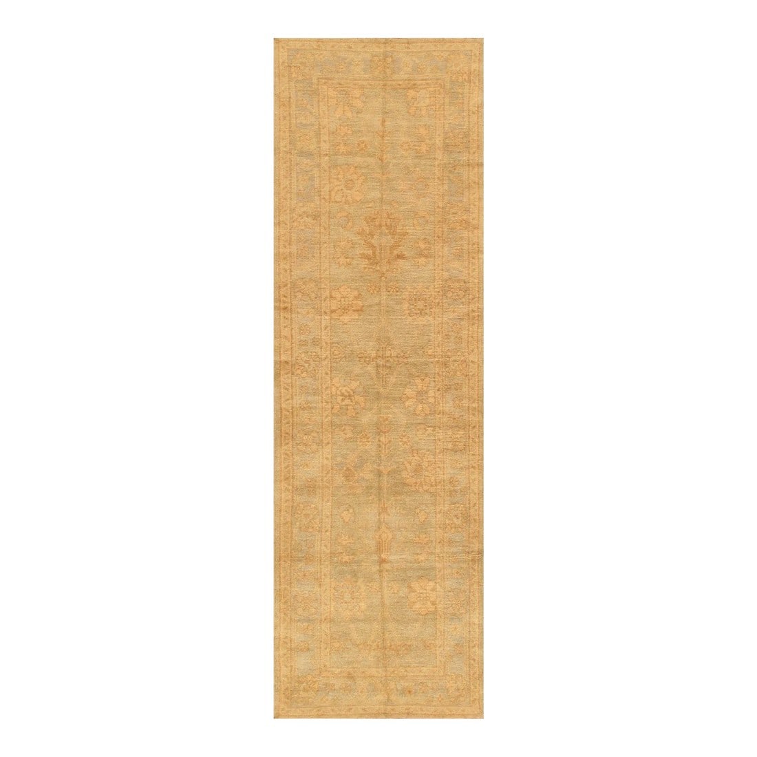 Pasargad Home Oushak Lamb's Wool Area Rug, 3' 3" X 10' 6", L. Green: Meet Pasargad Oushak Collection. Upholding a timeless, elegant style of design that has been the centerpiece of divine decor for generations, this exquisite rug will surely fashion an ideal addition t