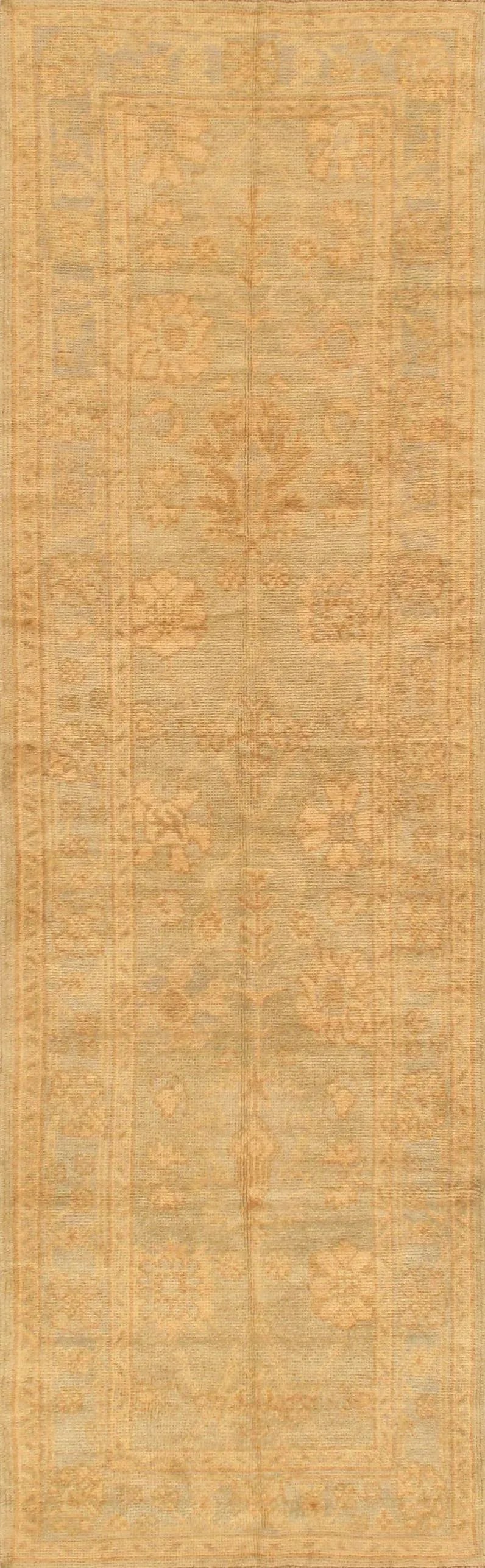 Pasargad Home Oushak Lamb's Wool Area Rug, 3' 3" X 10' 6", L. Green - 3