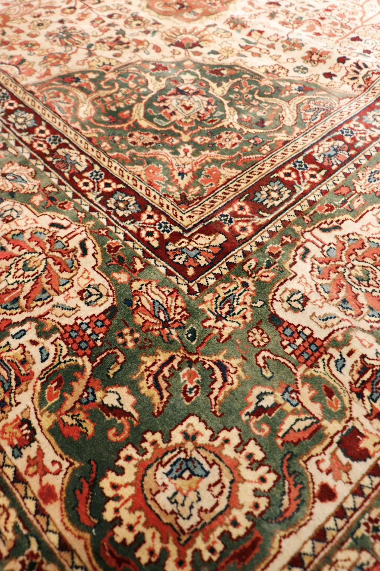 Pasargad Home Agra Wool Area Rug-10' 0" X 10' 4" , Beige - 4