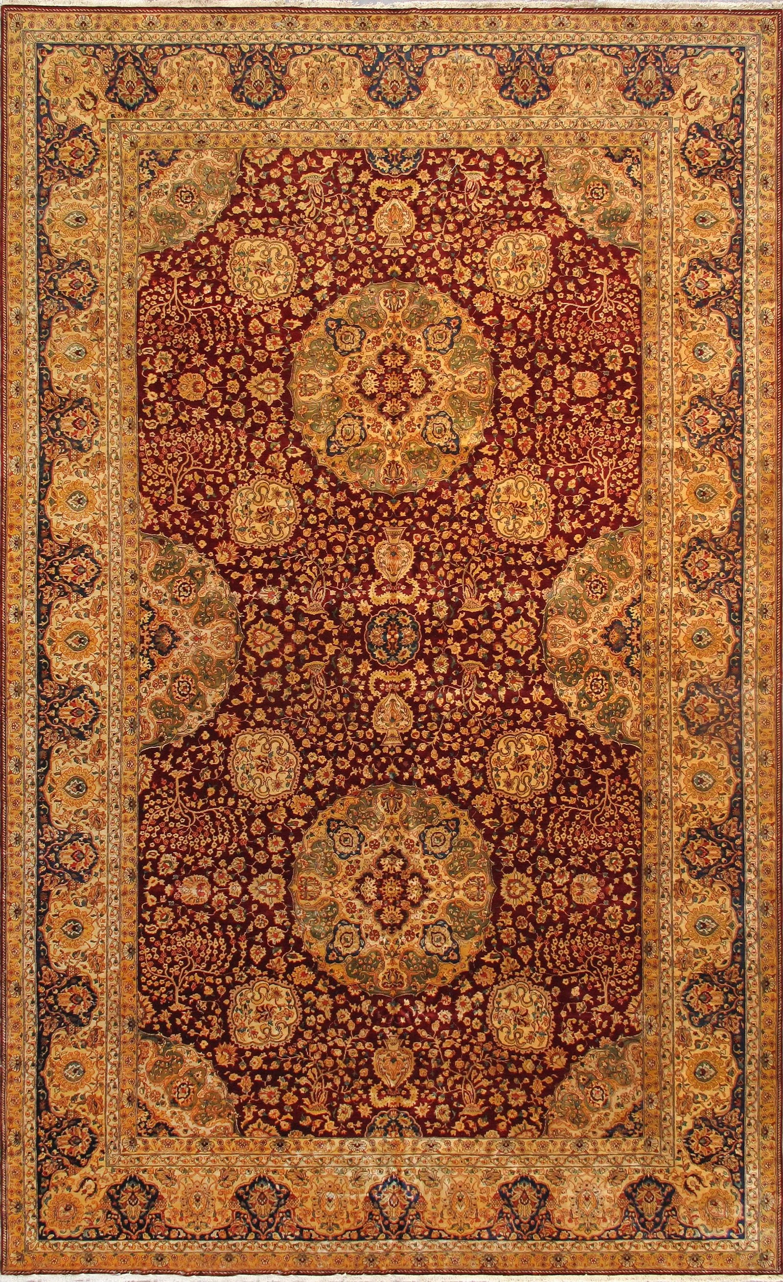 Pasargad Home Agra Wool Area Rug-11' 2" X 18' 4" , Red - 7
