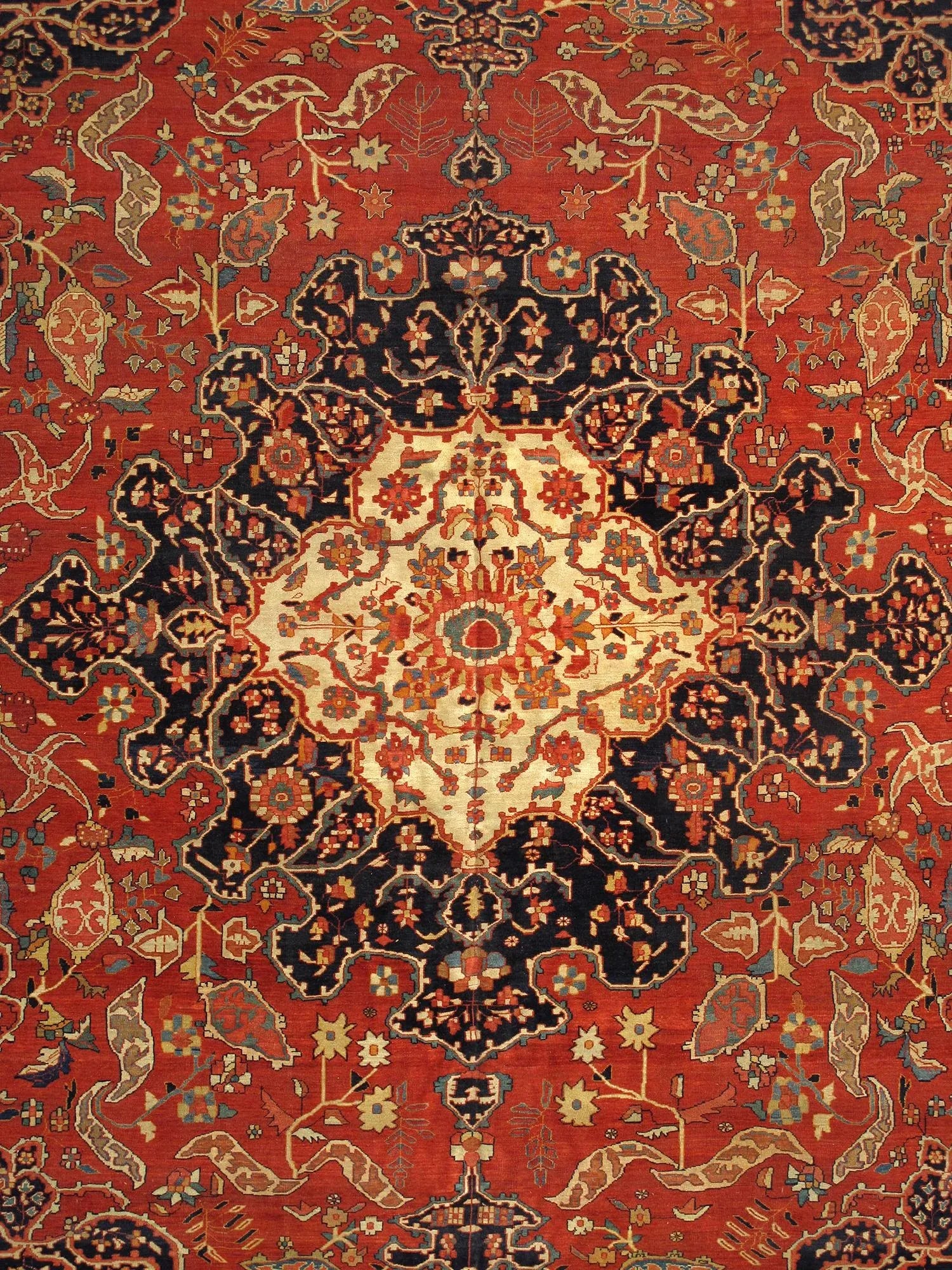 Pasargad Home Antique Ferehan Wool Area Rug-10'11" X 14' 9" , Rust - 2