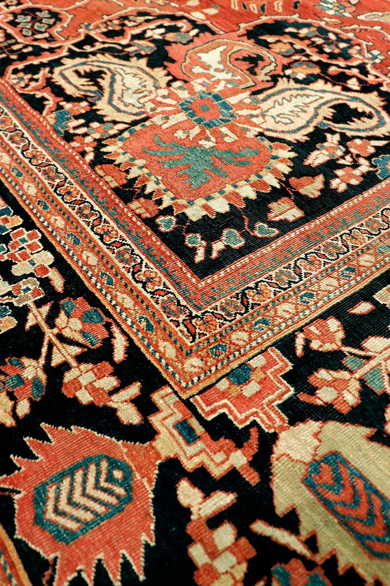 Pasargad Home Antique Ferehan Wool Area Rug-10'11" X 14' 9" , Rust - 4