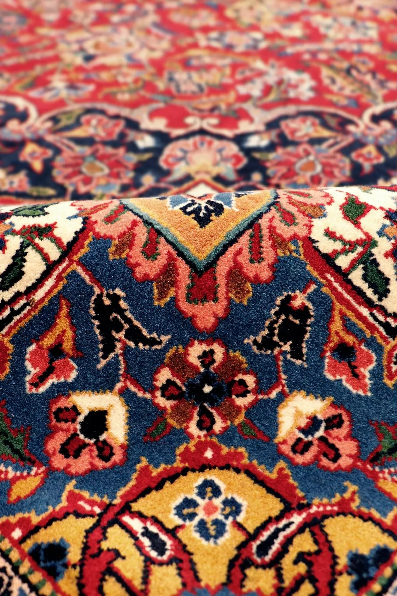 Pasargad Home Antique Kashan Wool Area Rug-10'10" X 14' 7" , Red - 3