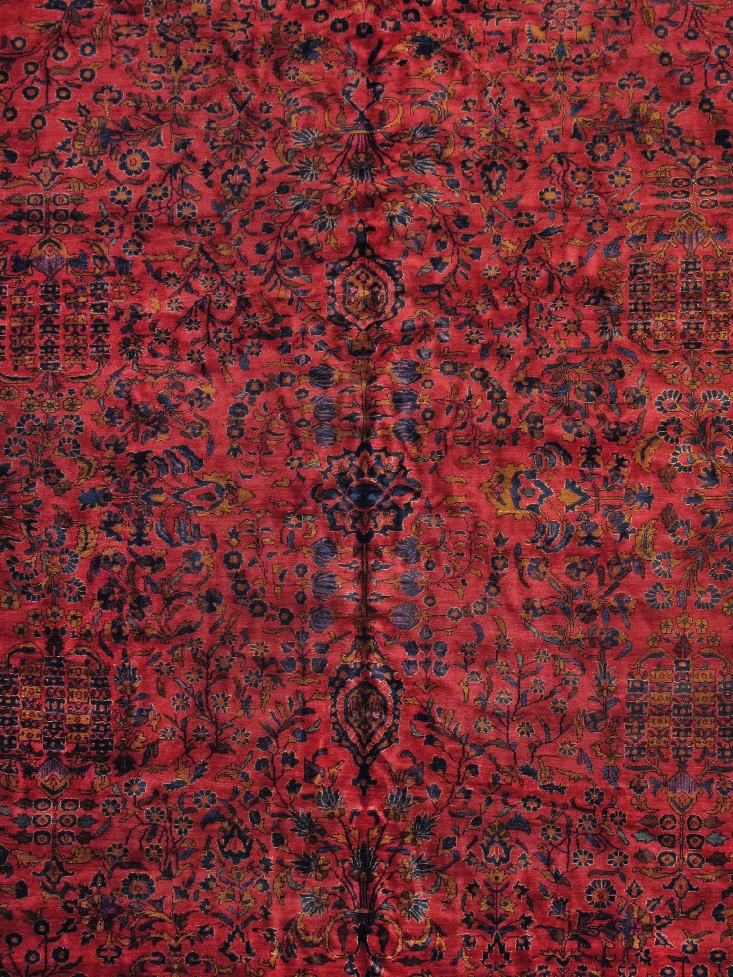 Pasargad Home Antique Kashan Wool Area Rug-12' 0" X 15' 0" , Burgundy - 2