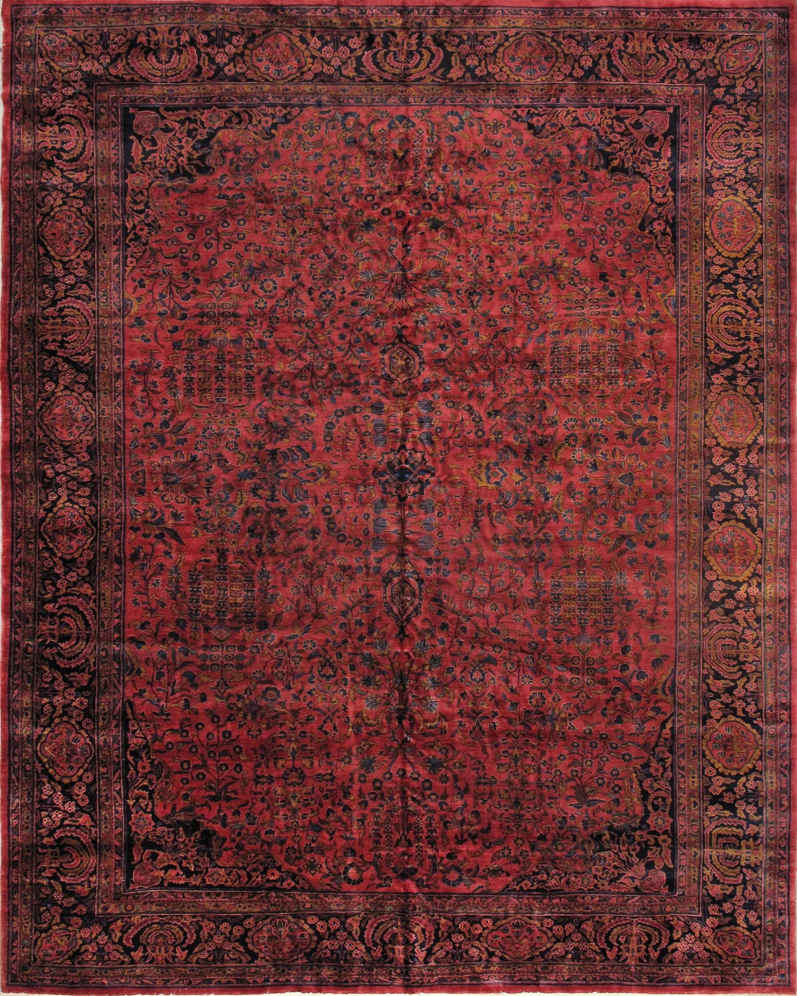 Pasargad Home Antique Kashan Wool Area Rug-12' 0" X 15' 0" , Burgundy - 7