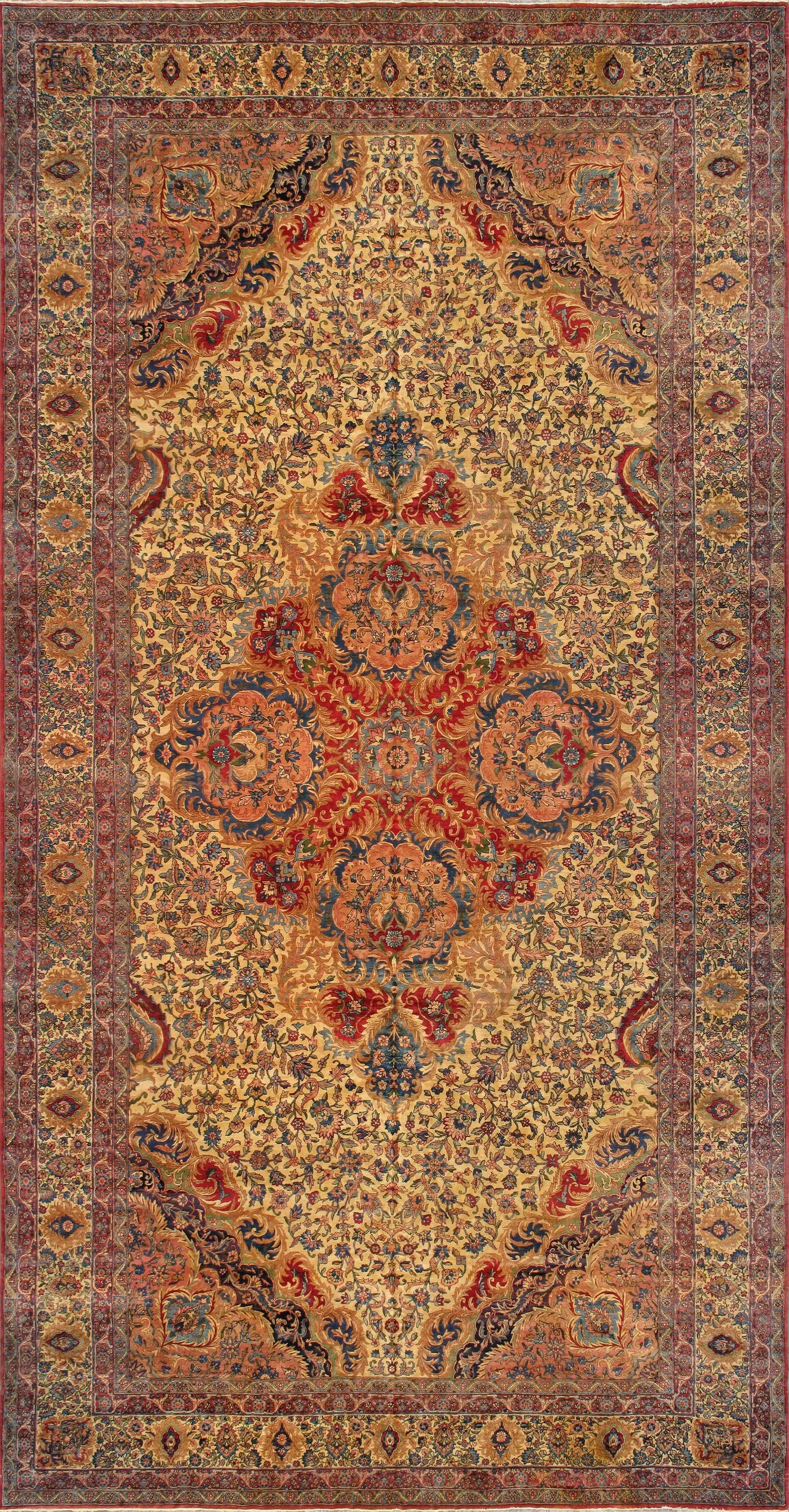 Pasargad Home Antique Lavar Wool Area Rug-11' 5" X 21' 6" , Ivory - 7