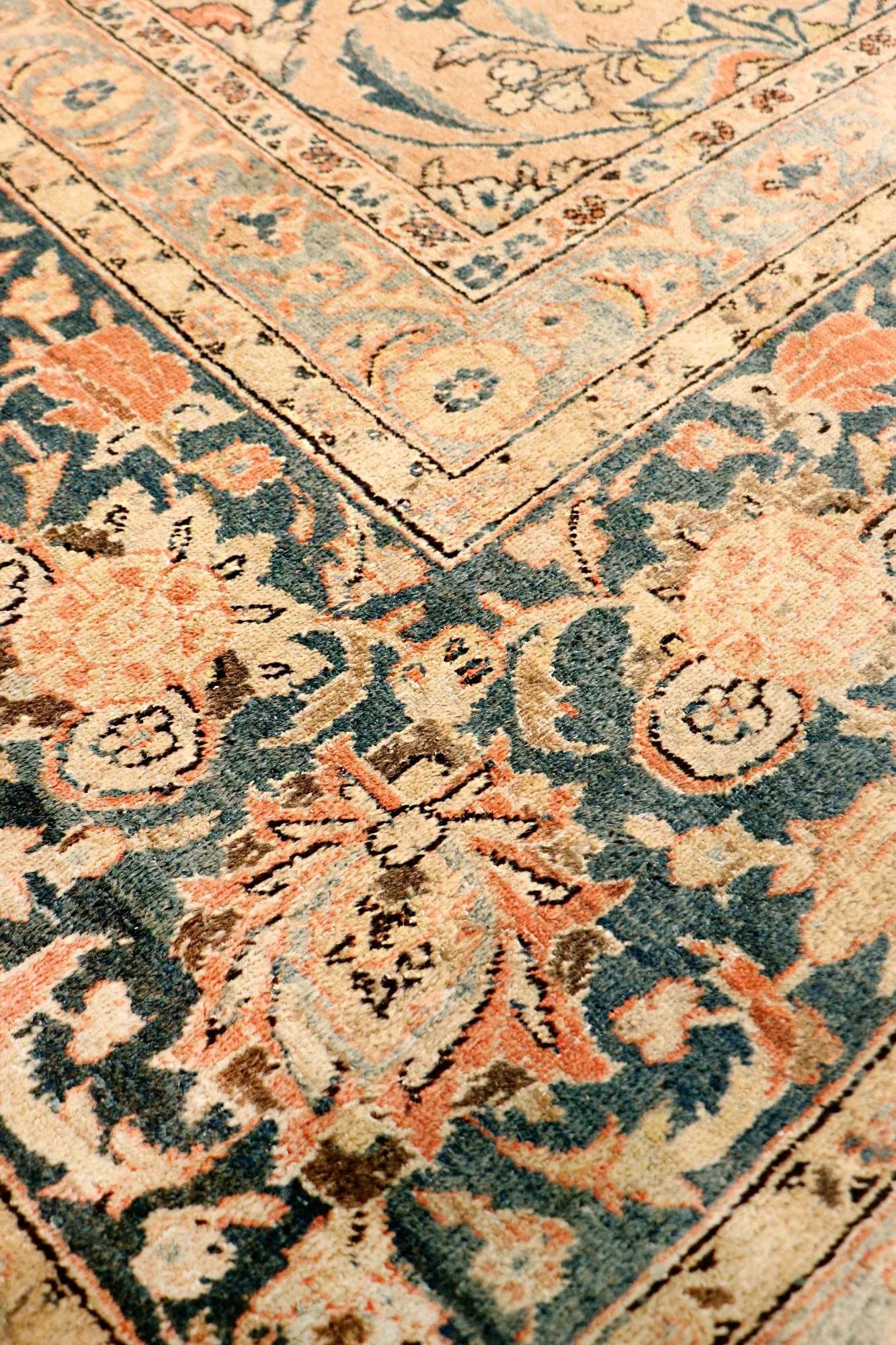 Pasargad Home Antique Tabriz Wool Area Rug-11' 6" X 16' 8" , Salmon - 4