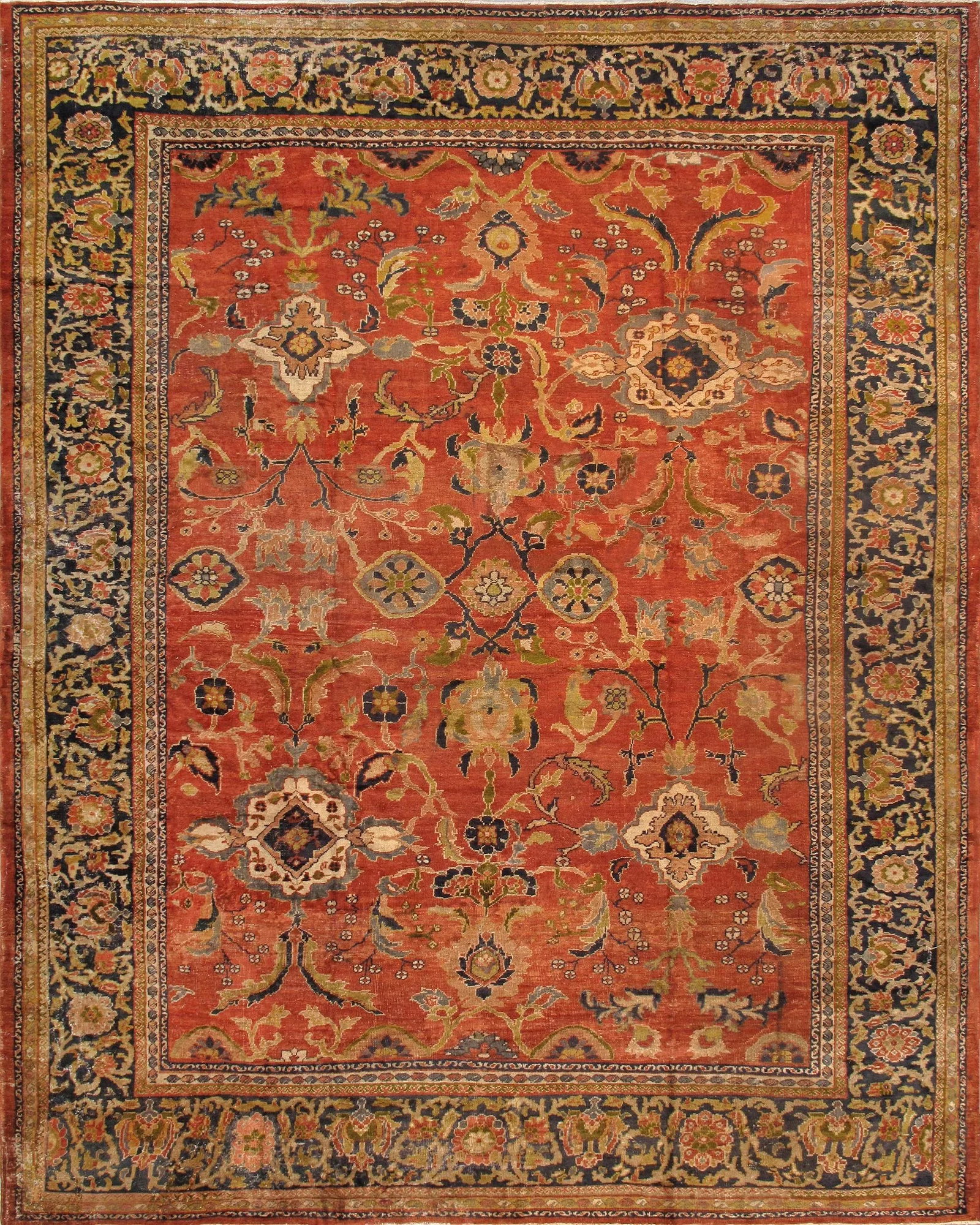 Pasargad Home Antique Ziegler Sul Wool Area Rug-12' 2" X 15' 4" , Rust - 7