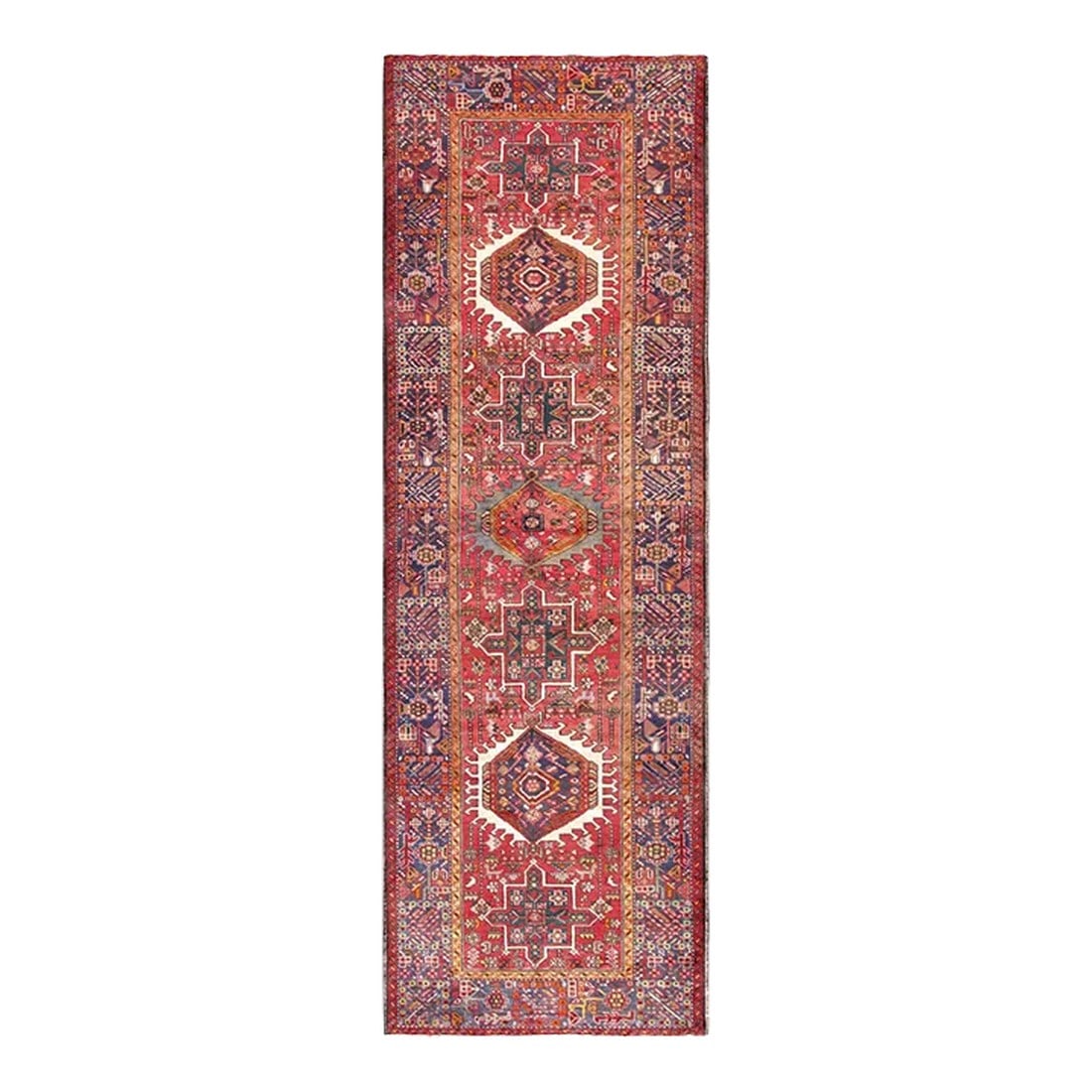 Vintage Karajeh Lamb's Wool Area Rug, 3' 7" X 11' 0", Rust: Meet Pasargad's Vintage Collection. This rug's handmade, hand-knotted construction adds durability to this rug, ensuring it will last for many years. Each rug is handmade with 100% premium lamb's wool