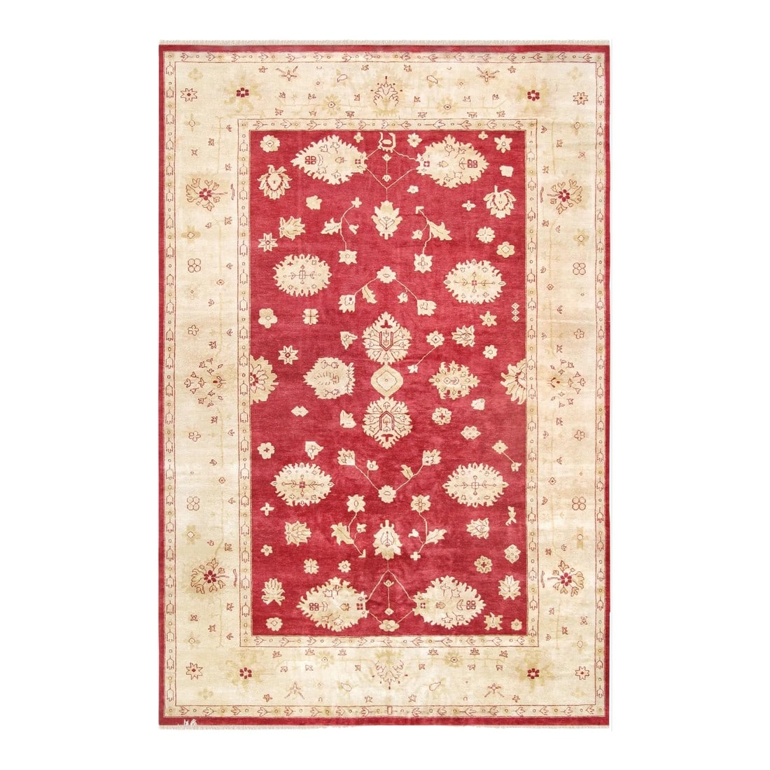 Pasargad Home Oushak Lamb's Wool Area Rug, 11' 9" X 18' 2", Red: Meet Pasargad's Oushak Collection. Upholding a timeless, elegant style of design that has been the centerpiece of divine decor for generations, this exquisite rug will surely fashion an ideal addition