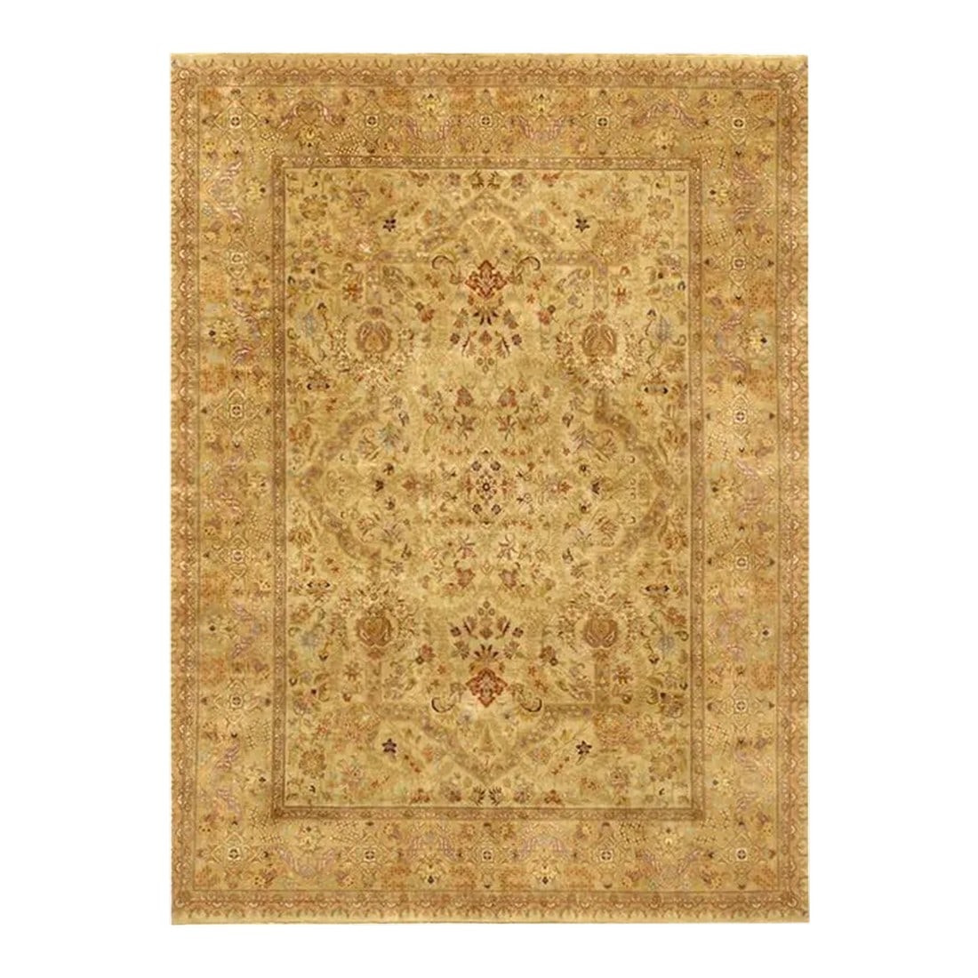 Pasargad Home Tabriz Lamb's Wool Area Rug, 9' 9" X 17'10", Beige: Tabriz Design rugs are distinguished by their excellent weave and by their remarkable adherence to the classical traditions of rug design. Add a magnificent accent to your home with the Tabriz Floral