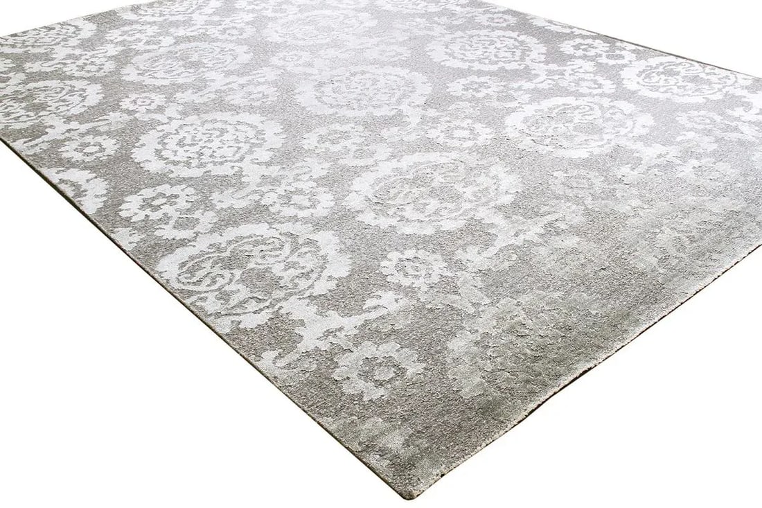 Pasargad Home Transitiona Silk & Wool Area Rug, 8' 9" X 11' 9", Grey - 3