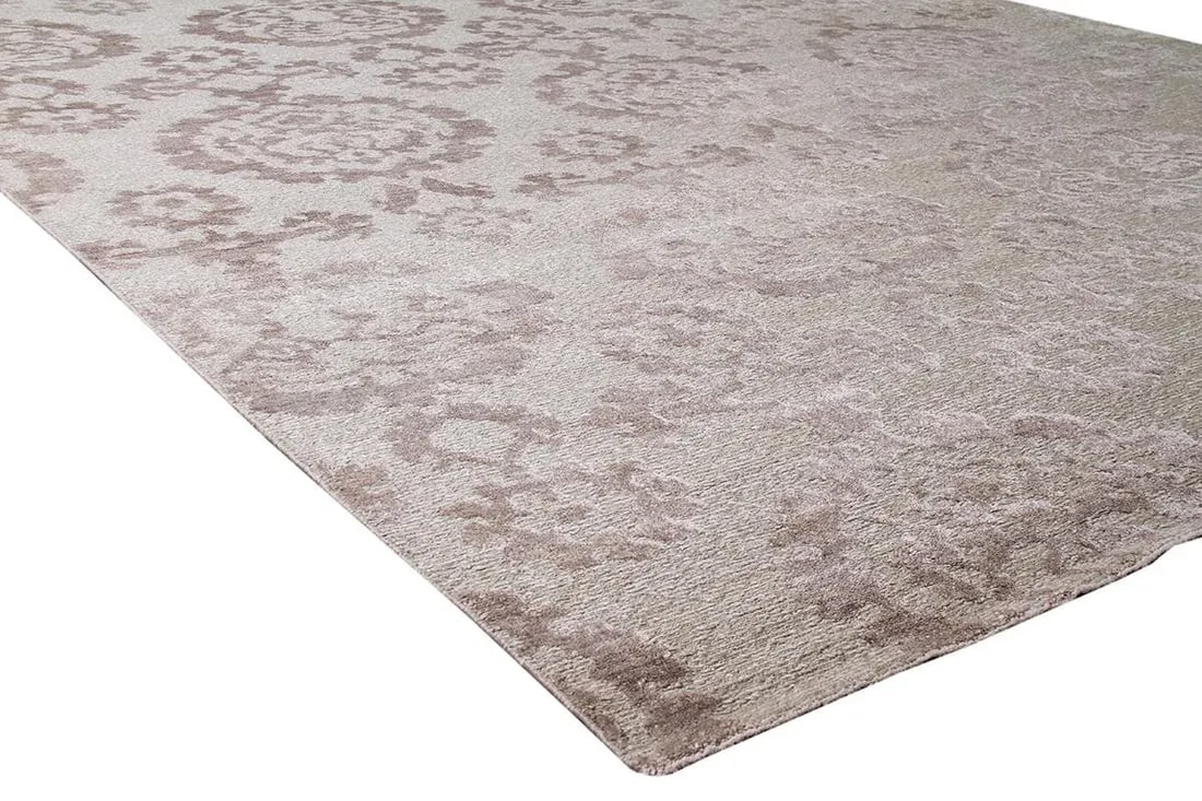 Pasargad Home Transitiona Silk & Wool Area Rug, 8'10" X 11' 7", Tan - 3