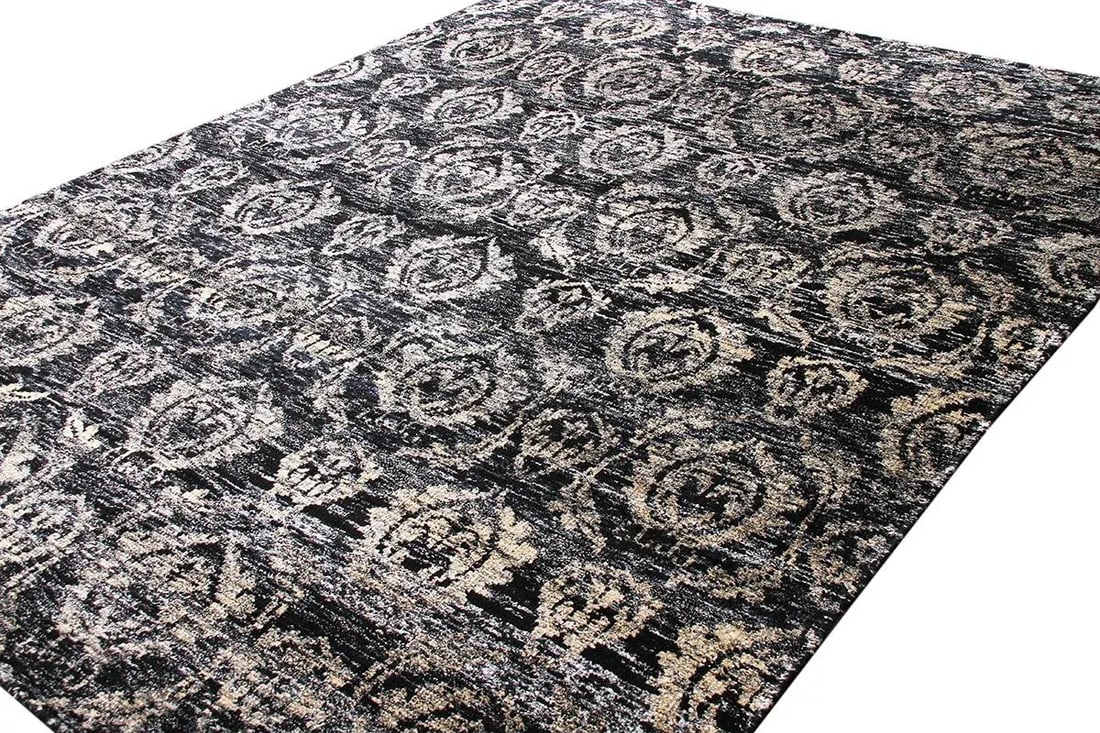 Pasargad Home Sari Silk Sari Silk Area Rug, 8' 0" X 9'11", Black - 3