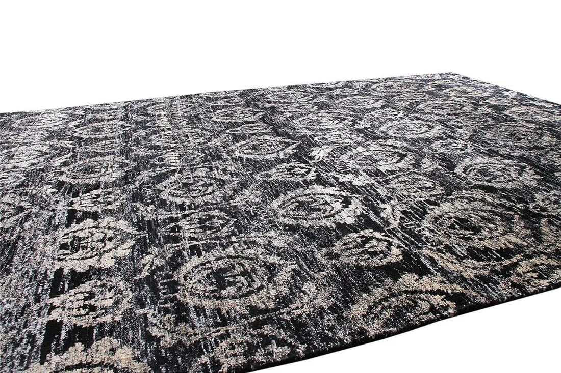 Pasargad Home Sari Silk Sari Silk Area Rug, 8' 0" X 9'11", Black - 4