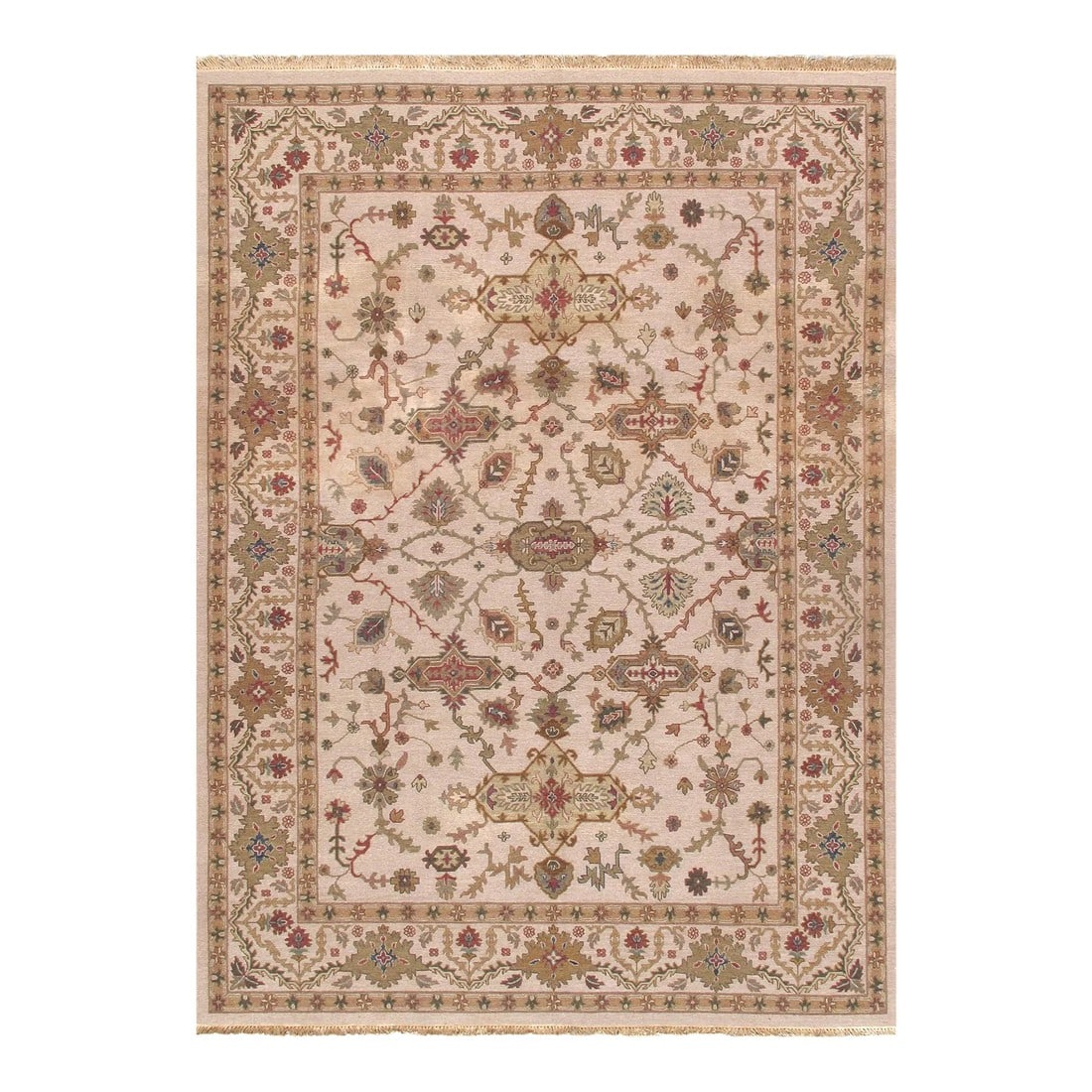 Pasargad Home Sumak Wool Area Rug, 8'11" X 12' 2", Ivory: Infusing some traditional sophistication into your home, this rug has a linen pile, hand-woven into elegant designs, perfect for your traditional decor. The varying pile heights will add a spark of in