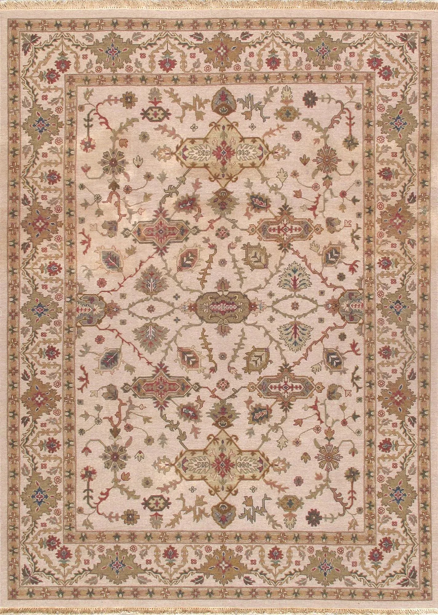 Pasargad Home Sumak Wool Area Rug, 8'11" X 12' 2", Ivory - 7