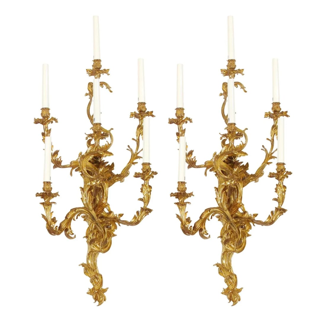 Pasargad Home 6 Lights Candle-Style 2 Wall Sconces, French Gold - 3