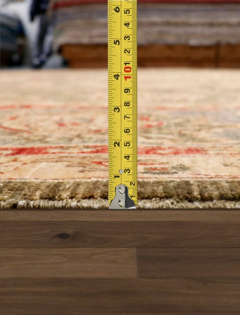 2020s Pasargad Home Denver Hand-Knotted Green Wool Area Rug- 9'10" X 9'10" - 5