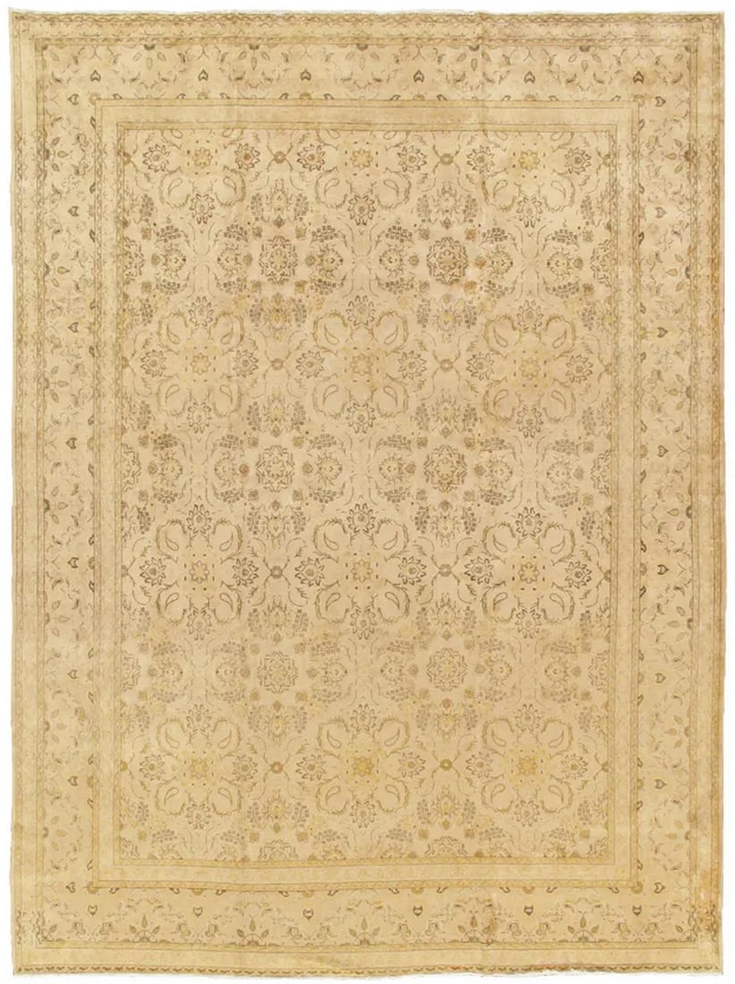 S. Antique Kashan Gold/Gold Rectangular, 10' 3" X 13' 9" (1 of 2)