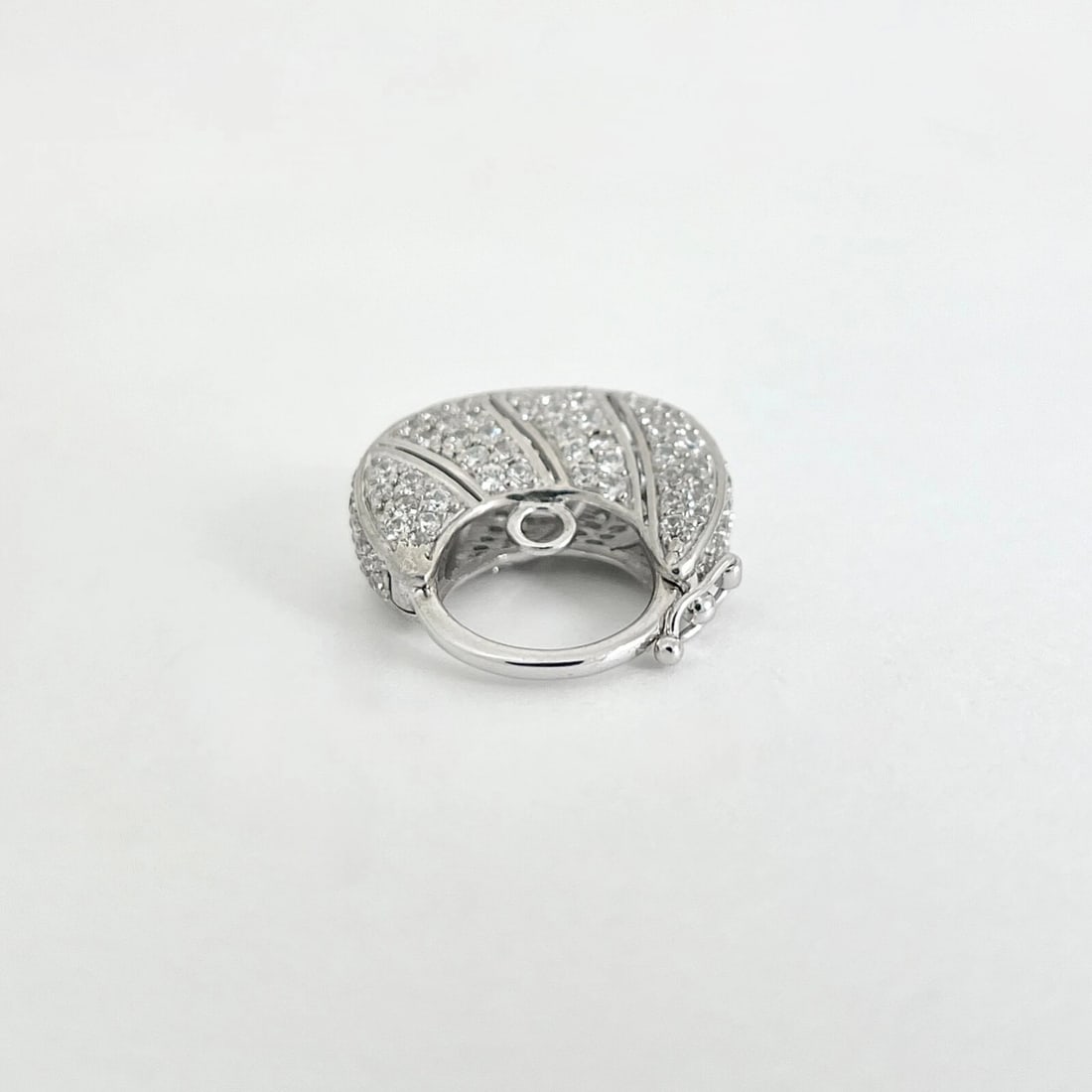 Vintage CZ Cubic Zirconia Purse Handbag Pendant Charm 9K White Gold, 4.77 Grams - 9