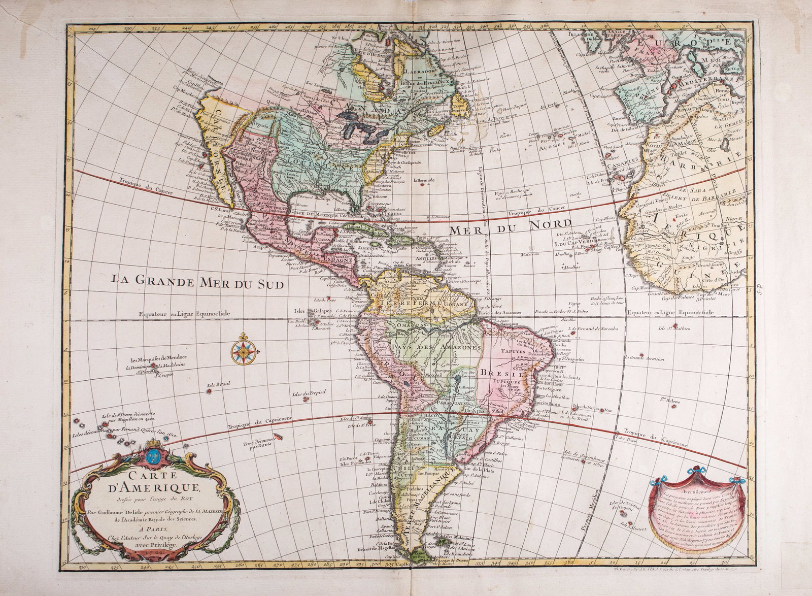 De L'ISLE/ BUACHE, Ph. Map of America drawn up for the use of the King1722 (1 of 6)