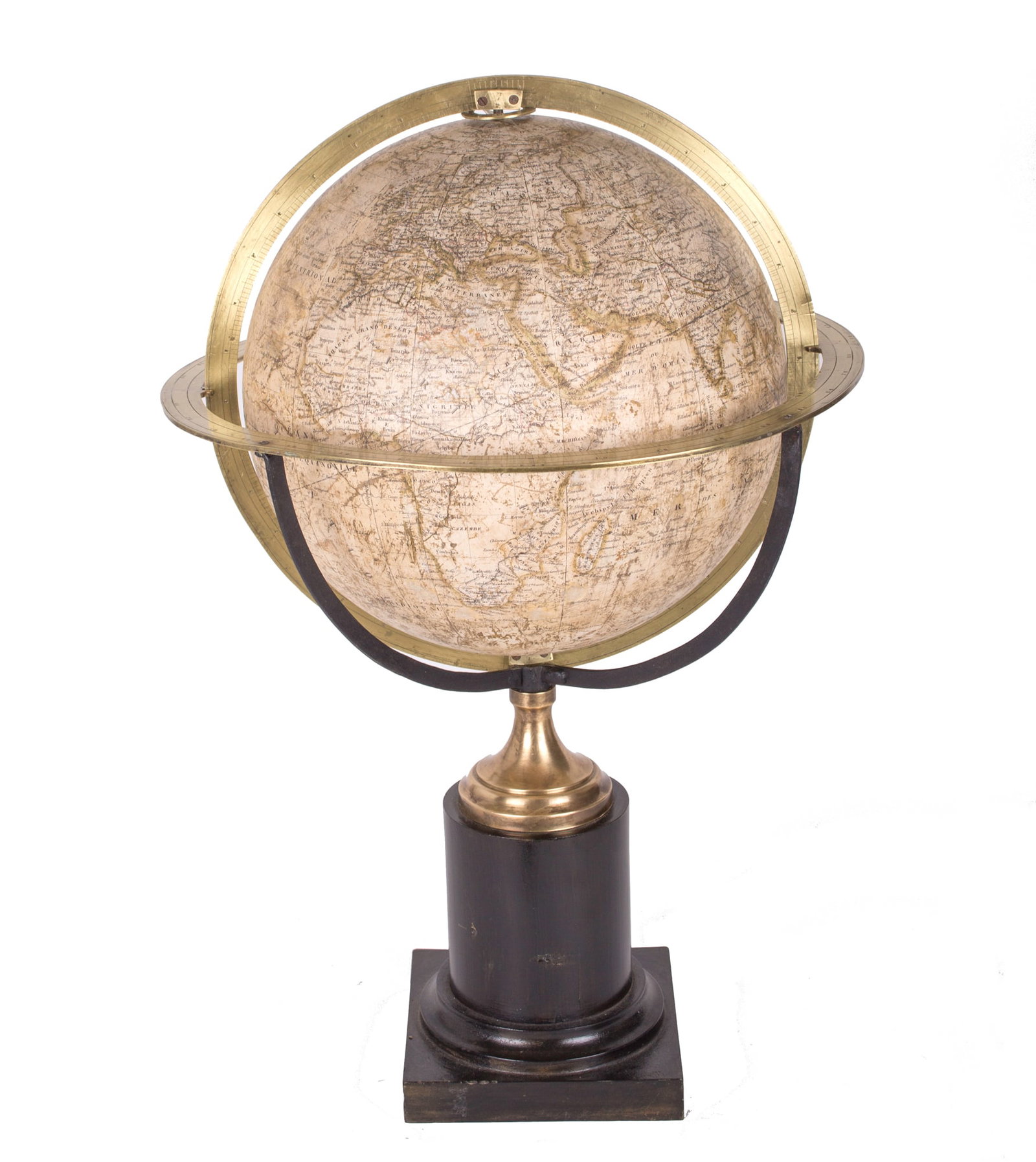 1831 Charles Dien 14" FRENCH TERRESTRIAL GLOBE ANTIQUE BRASS MERIDIEN (1 of 11)