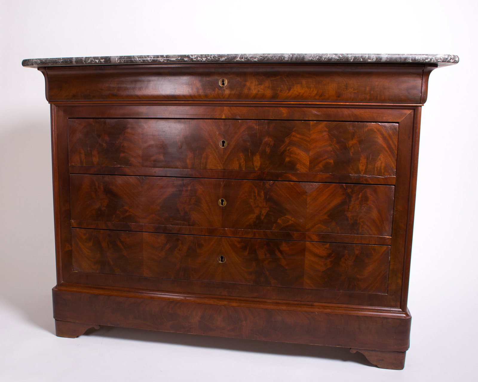 French Marble Top Chest of Drawers Louis Philippe 1840 cubain mahogany (1 of 5)