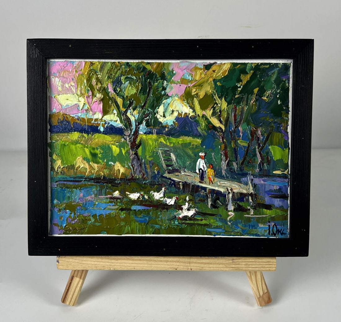 Oil painting Relaxing near the lake Oksana Ivanyuk: Title: Oil painting Relaxing near the lake Oksana Ivanyuk Description: NoAAA6429*** ABOUT THIS PAINTING **** TITLE: "Relaxing near the lake"* ARTISTS: Oksana Ivanyuk* SIZE: 15x20 cm/5.90x7.87 inches'*