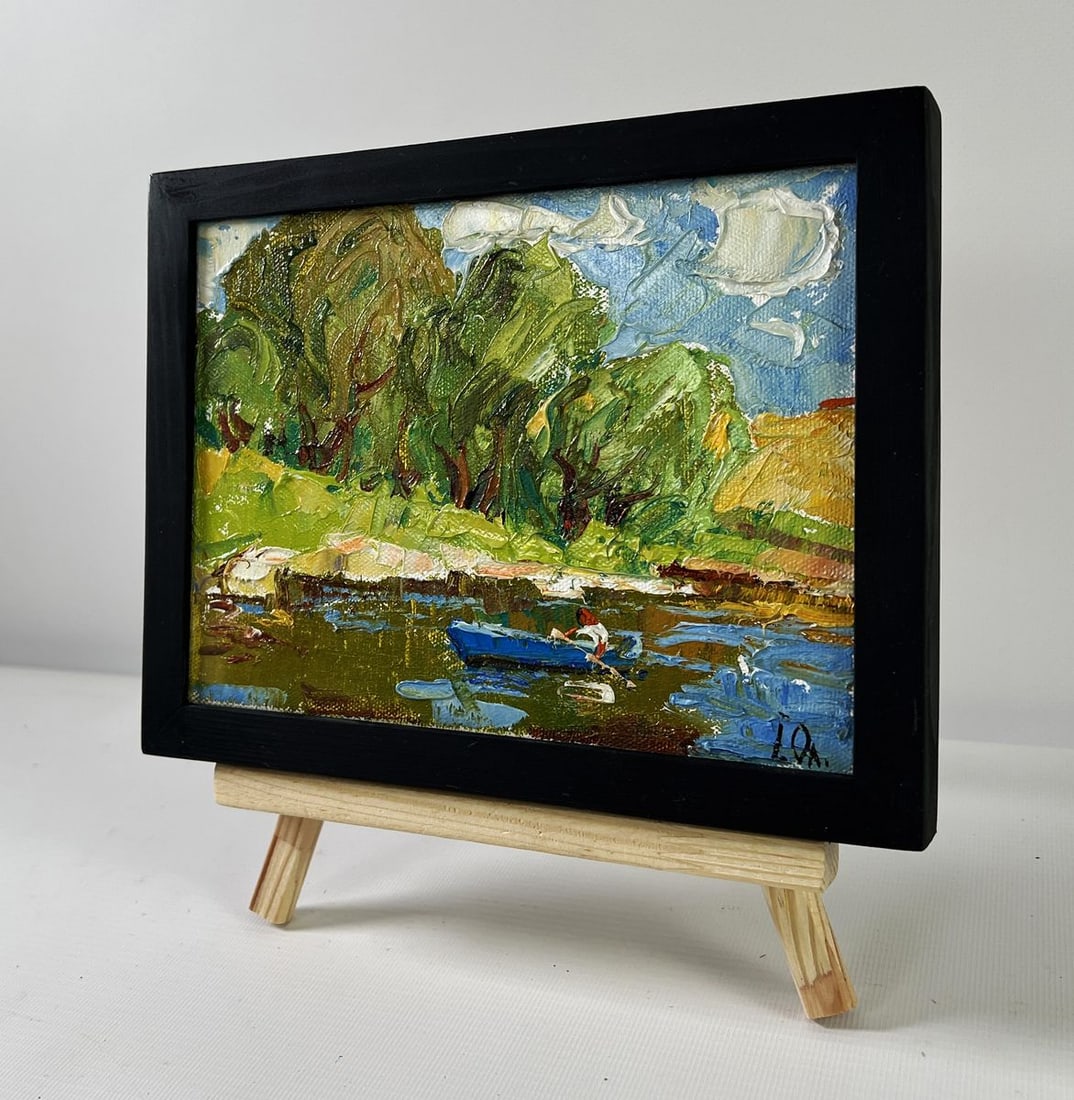 Oil painting Willows by the pond Alex Kalenyuk - 2