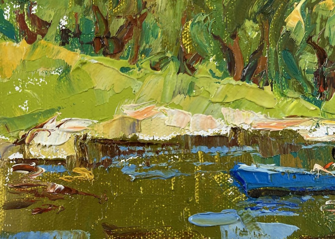 Oil painting Willows by the pond Alex Kalenyuk - 6